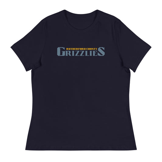 Performance | Women's Relaxed T Shirt | Rutherford County Grizzlies Football | Alt Script Logo