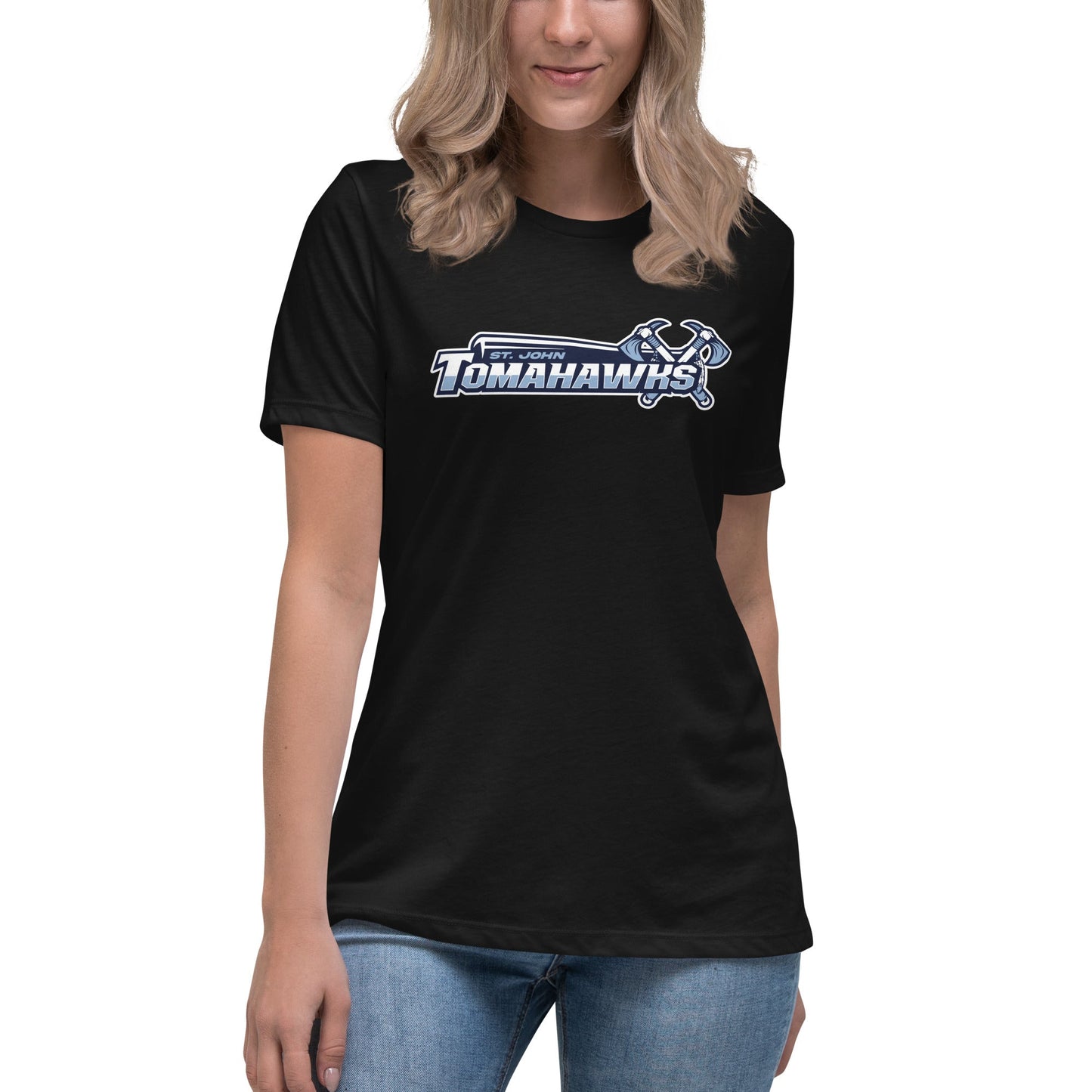 Performance | Women's Relaxed T Shirt | Saint John Tomahawks | Script Logo