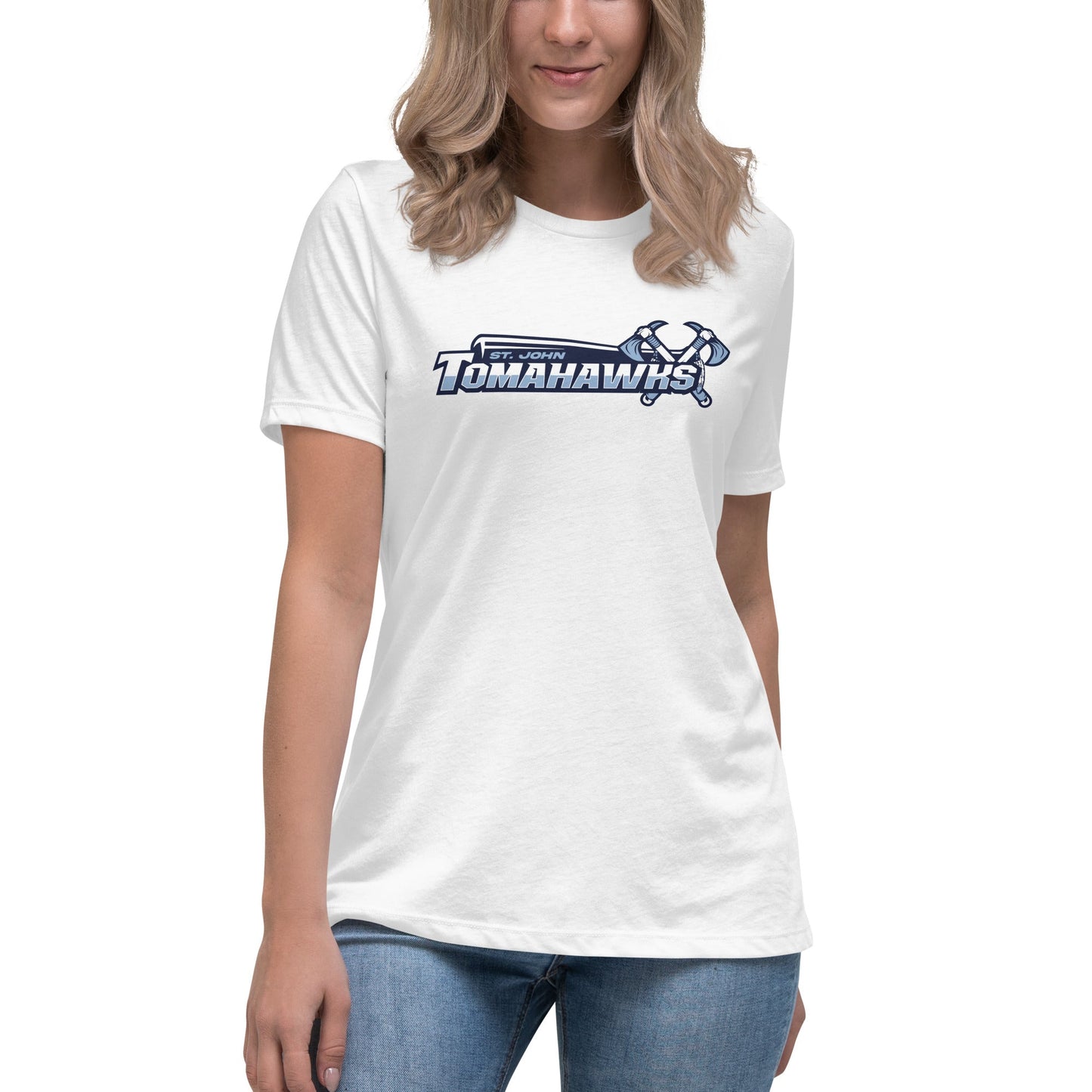 Performance | Women's Relaxed T Shirt | Saint John Tomahawks | Script Logo