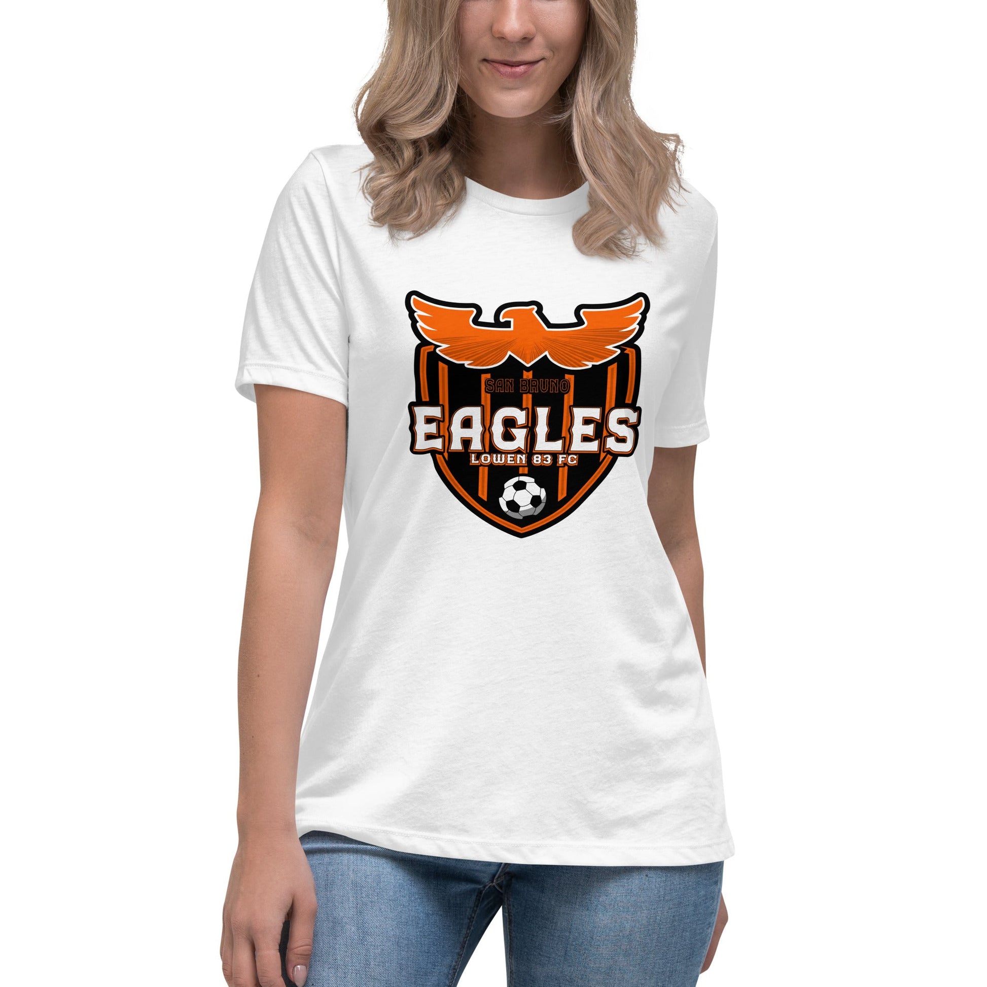Performance | Women's Relaxed T Shirt | San Bruno Eagles | Shield Logo