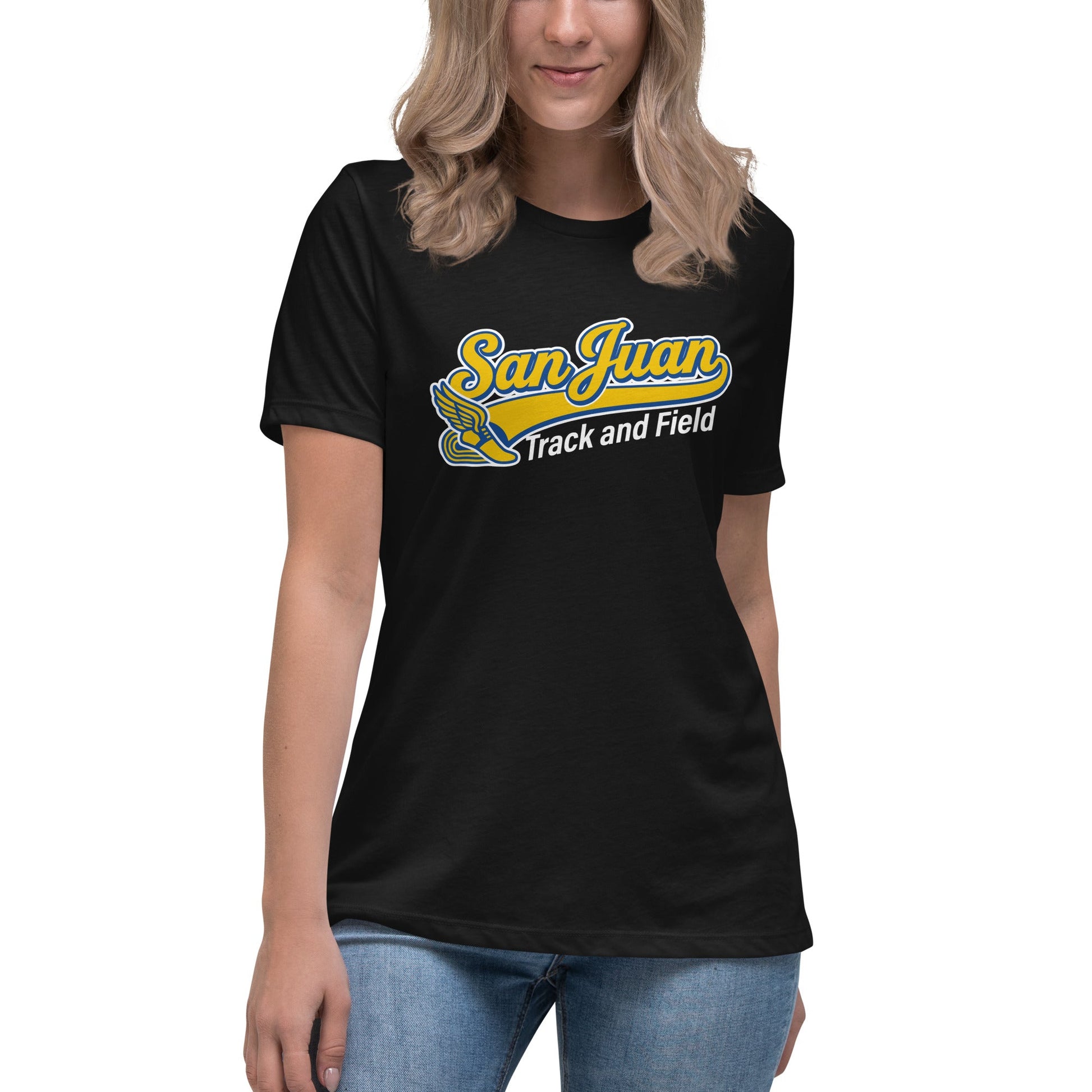 Performance | Women's Relaxed T Shirt | San Juan Track and Field | Script Logo