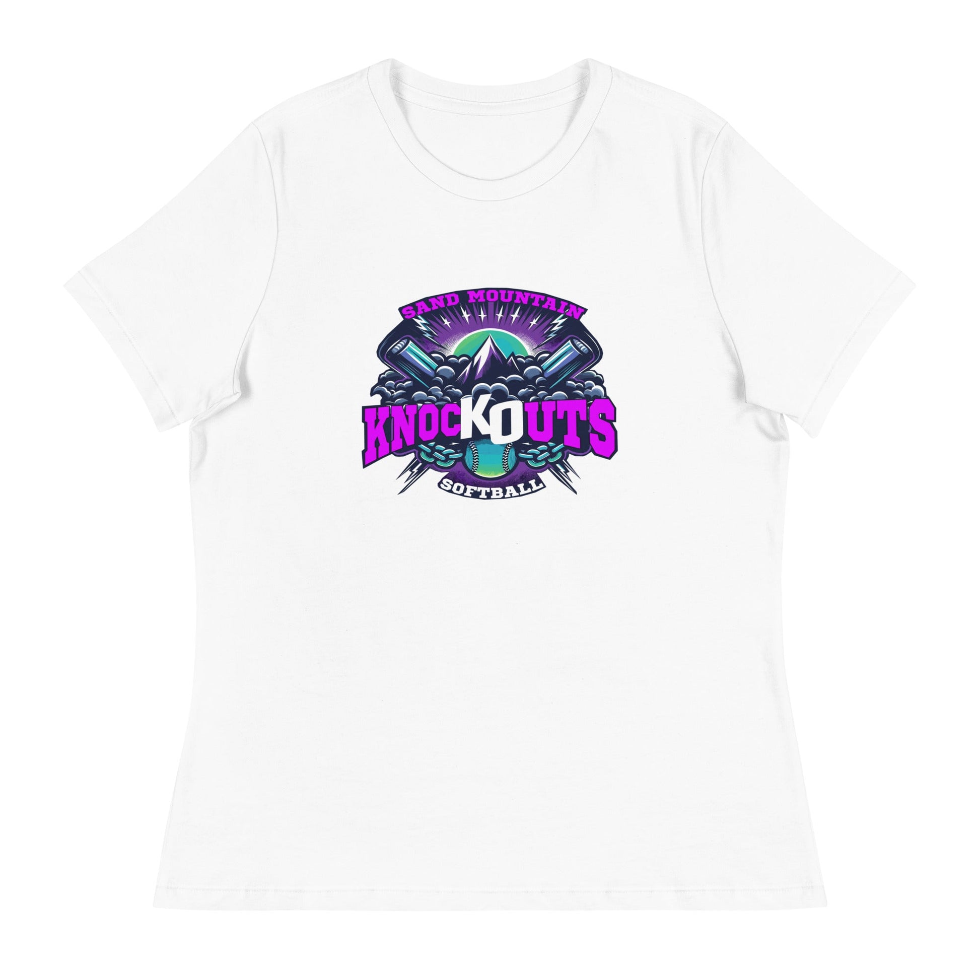 Performance | Women's Relaxed T Shirt | Sand Mountain Knockouts | Ball & Bat Logo
