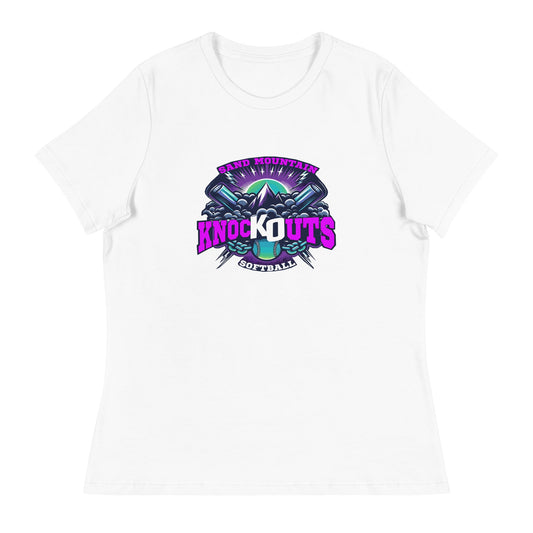 Performance | Women's Relaxed T Shirt | Sand Mountain Knockouts | Ball & Bat Logo