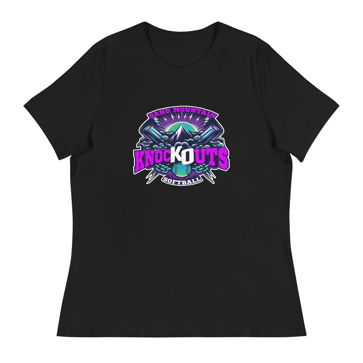 Performance | Women's Relaxed T Shirt | Sand Mountain Knockouts | Ball & Bat Logo