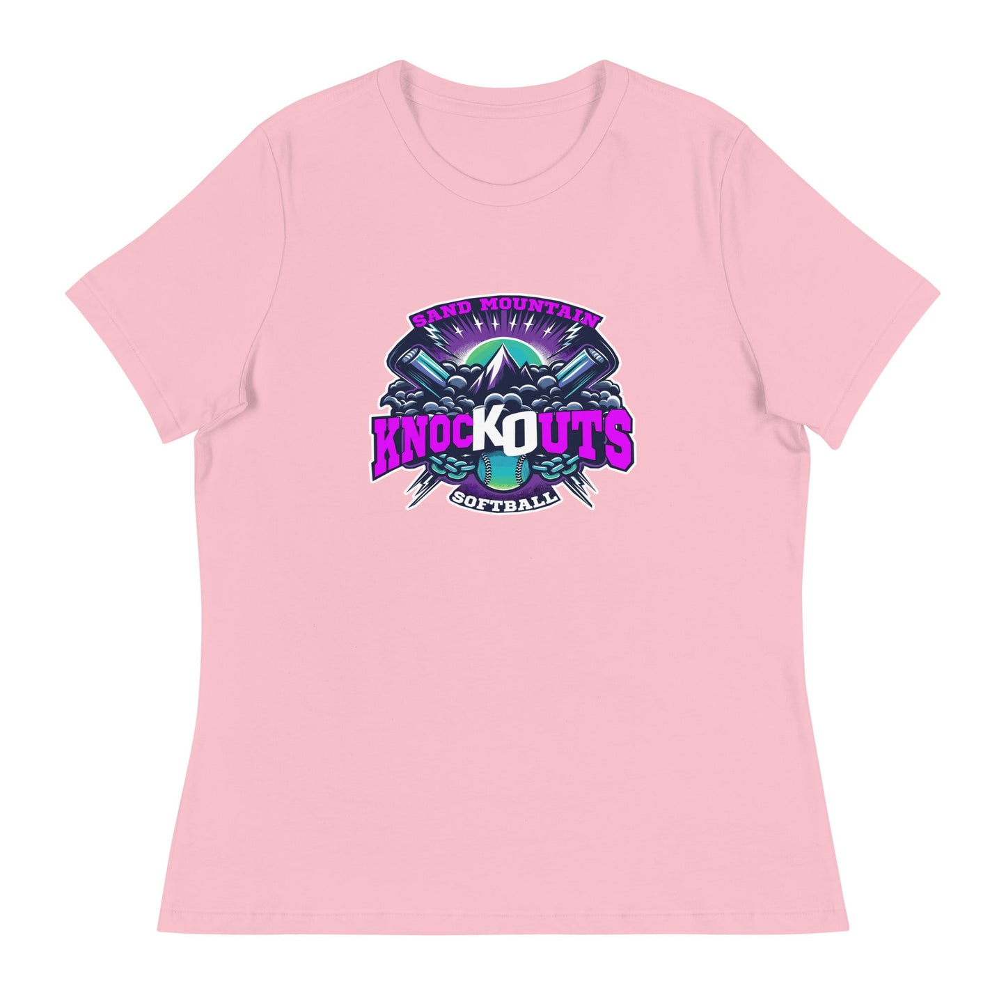 Performance | Women's Relaxed T Shirt | Sand Mountain Knockouts | Ball & Bat Logo