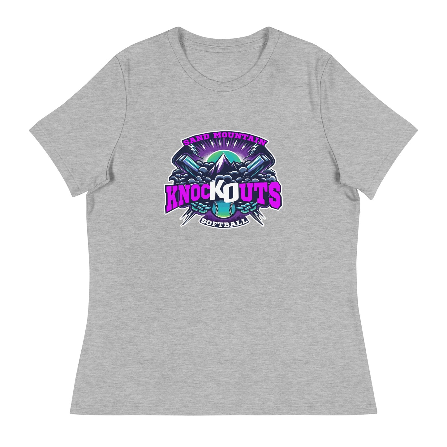 Performance | Women's Relaxed T Shirt | Sand Mountain Knockouts | Ball & Bat Logo