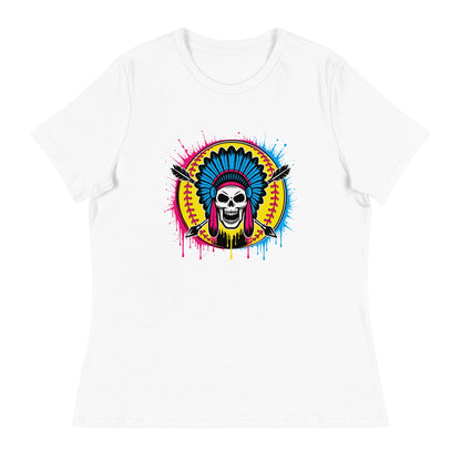 Performance | Women's Relaxed T Shirt | Savage Softball | Emblem Logo