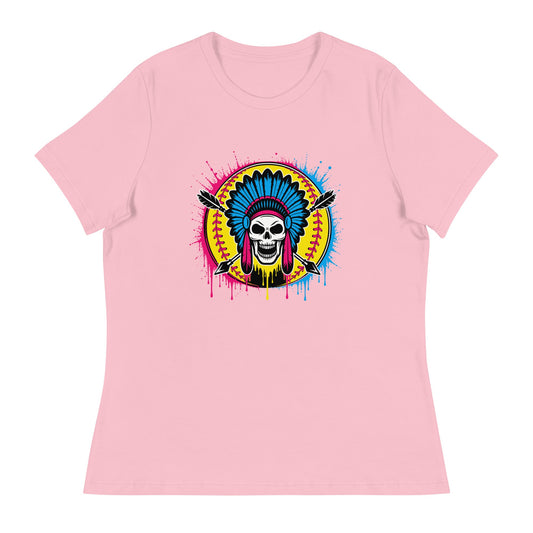 Performance | Women's Relaxed T Shirt | Savage Softball | Emblem Logo