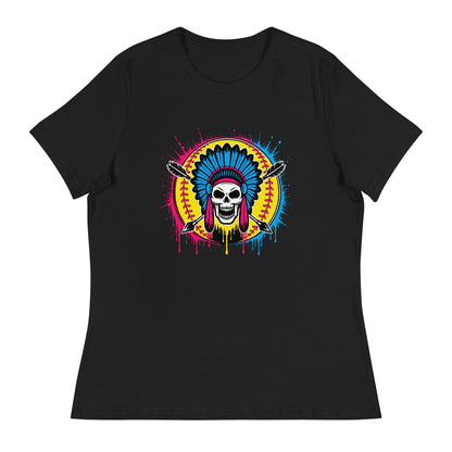 Performance | Women's Relaxed T Shirt | Savage Softball | Emblem Logo