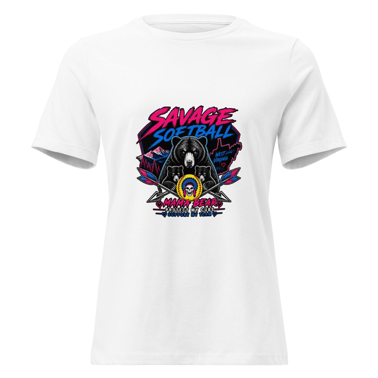 Performance | Women's Relaxed T Shirt | Savage Softball | Mascot Logo