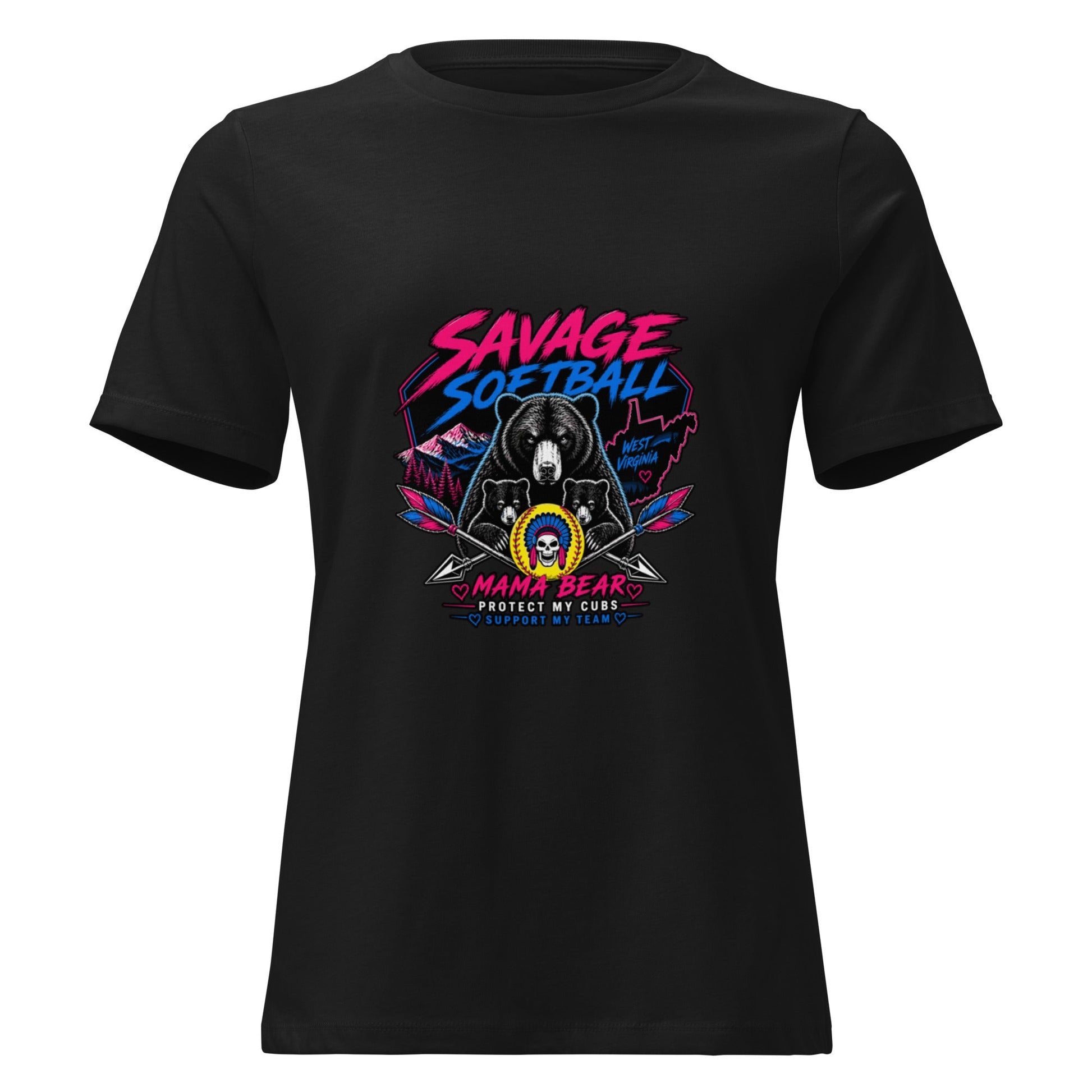 Performance | Women's Relaxed T Shirt | Savage Softball | Mascot Logo