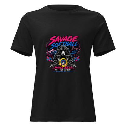 Performance | Women's Relaxed T Shirt | Savage Softball | Mascot Logo