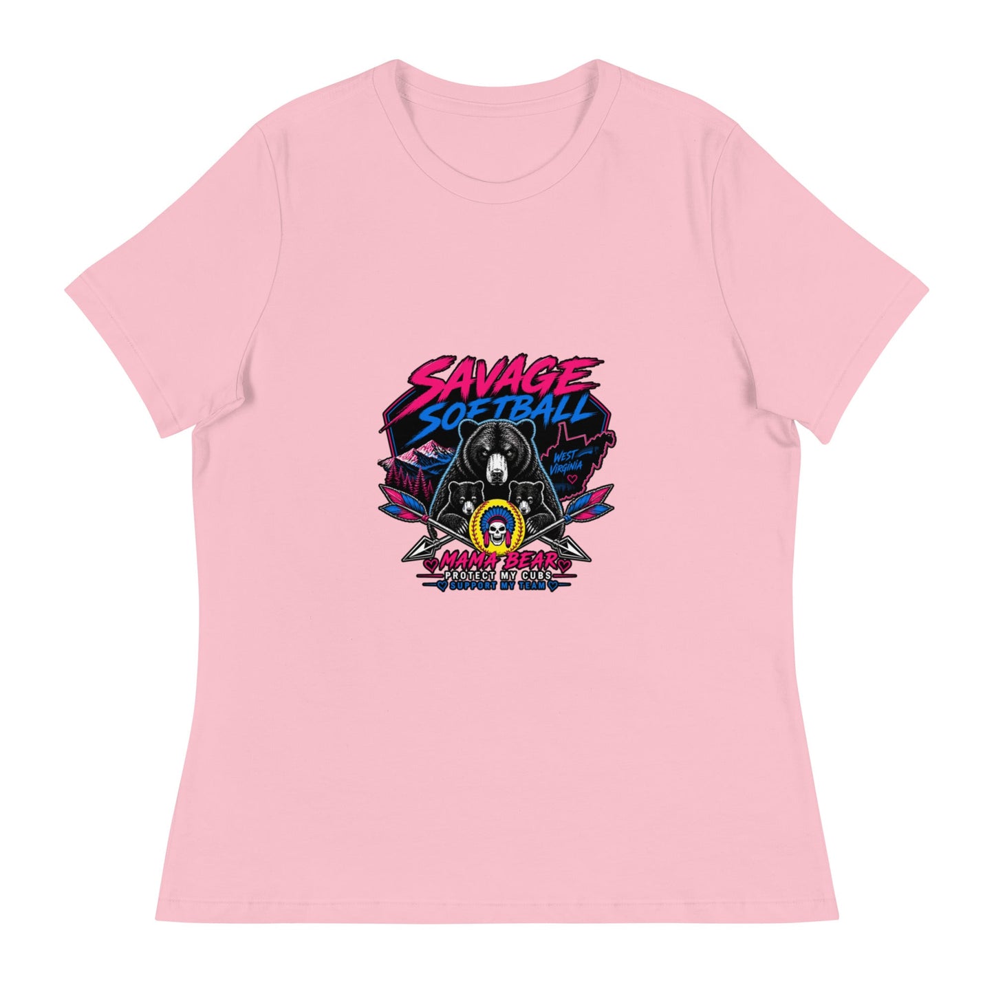 Performance | Women's Relaxed T Shirt | Savage Softball | Mascot Logo