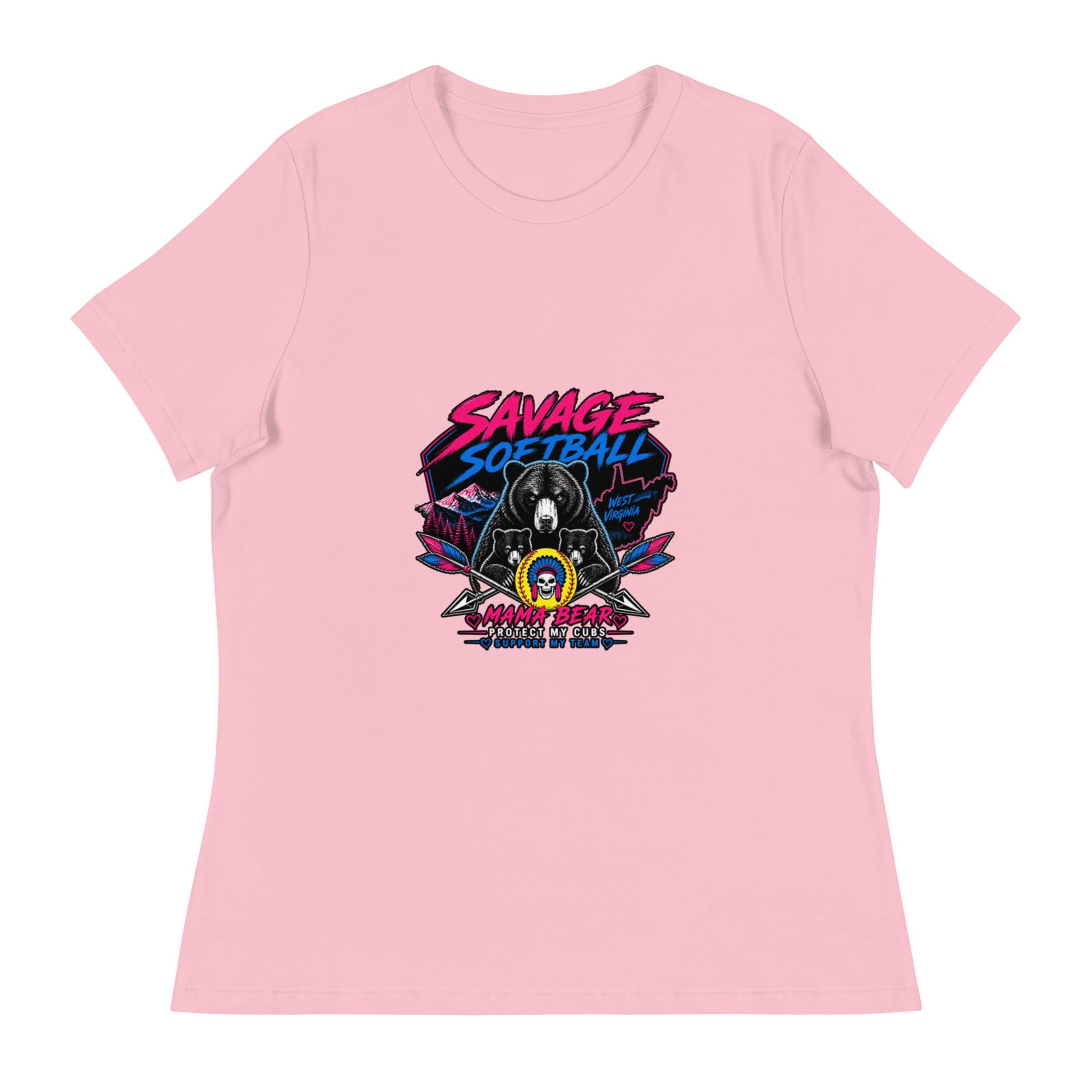 Performance | Women's Relaxed T Shirt | Savage Softball | Mascot Logo
