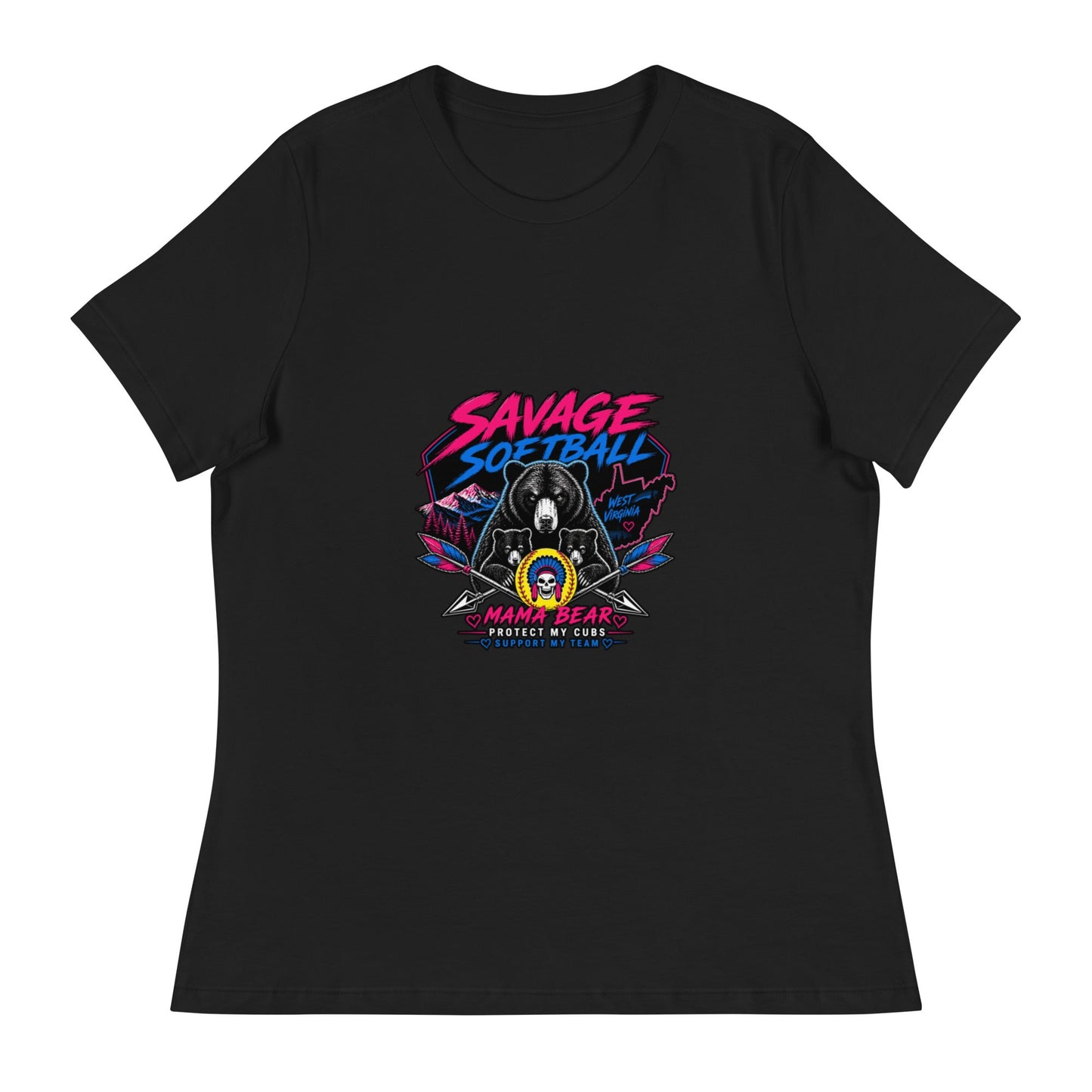 Performance | Women's Relaxed T Shirt | Savage Softball | Mascot Logo