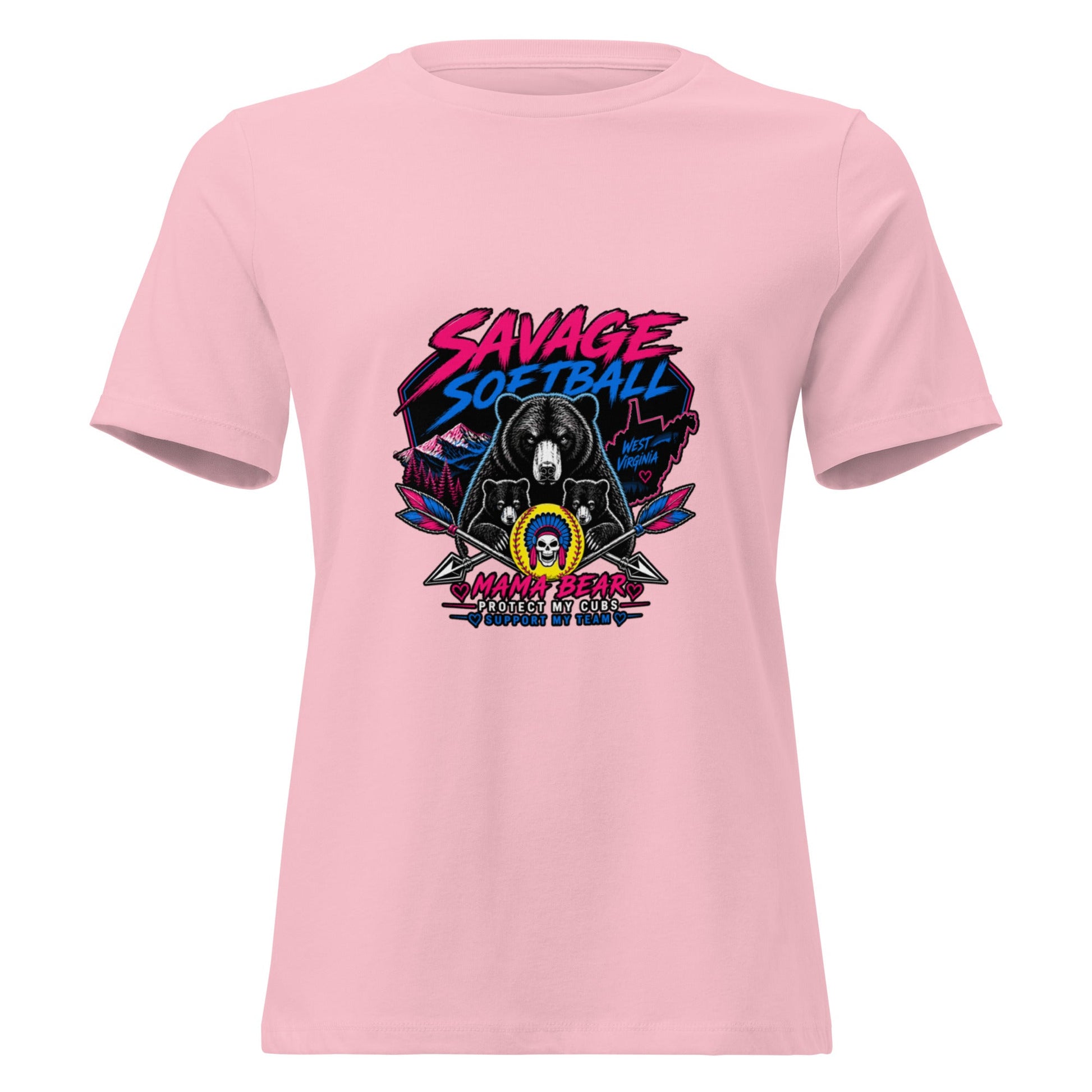 Performance | Women's Relaxed T Shirt | Savage Softball | Mascot Logo