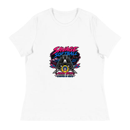 Performance | Women's Relaxed T Shirt | Savage Softball | Mascot Logo