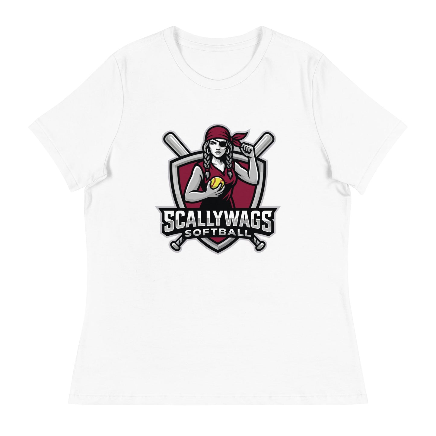 Performance | Women's Relaxed T Shirt | Scallywags Softball | Crest Logo