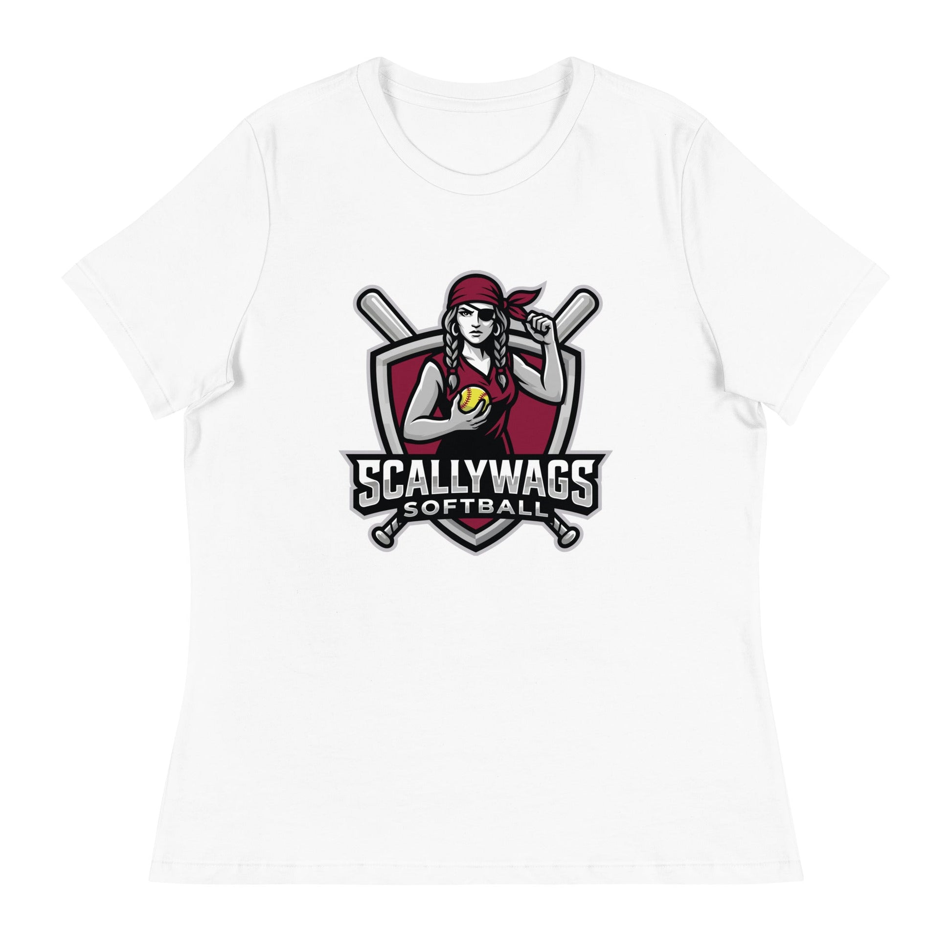 Performance | Women's Relaxed T Shirt | Scallywags Softball | Crest Logo