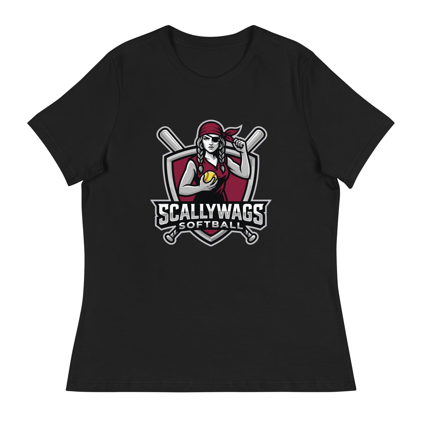 Performance | Women's Relaxed T Shirt | Scallywags Softball | Crest Logo
