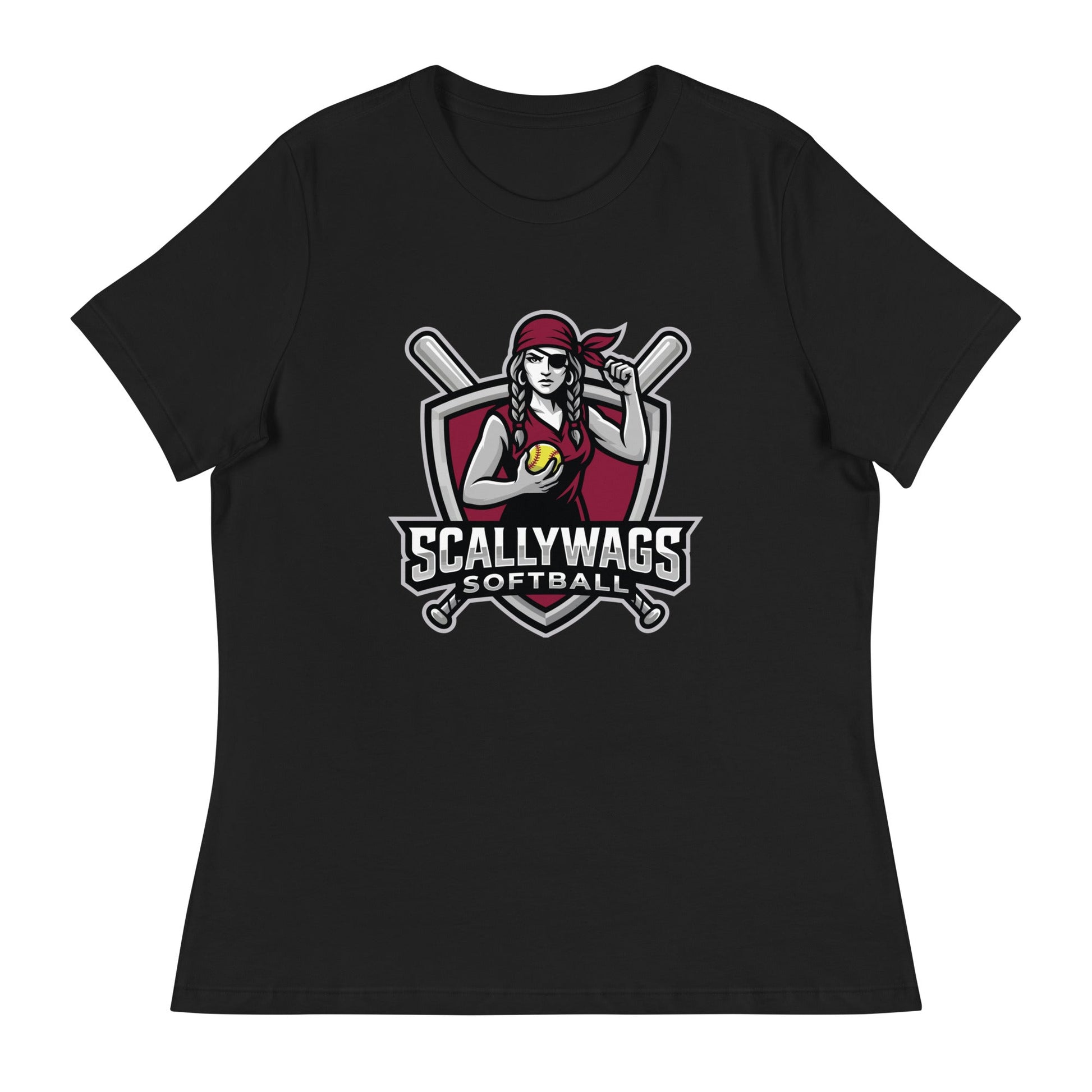 Performance | Women's Relaxed T Shirt | Scallywags Softball | Crest Logo