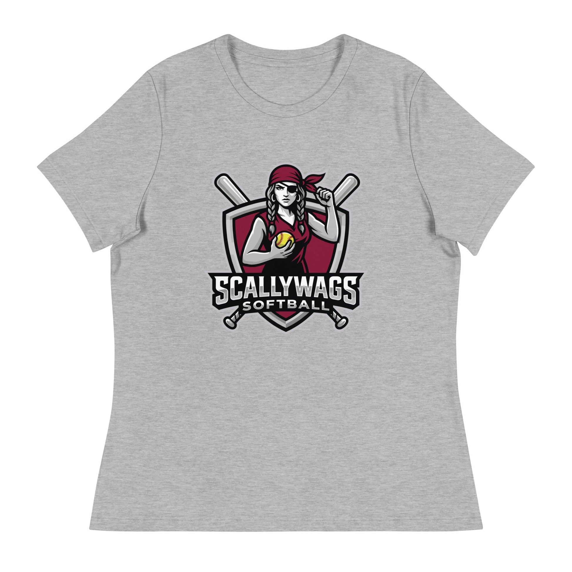 Performance | Women's Relaxed T Shirt | Scallywags Softball | Crest Logo