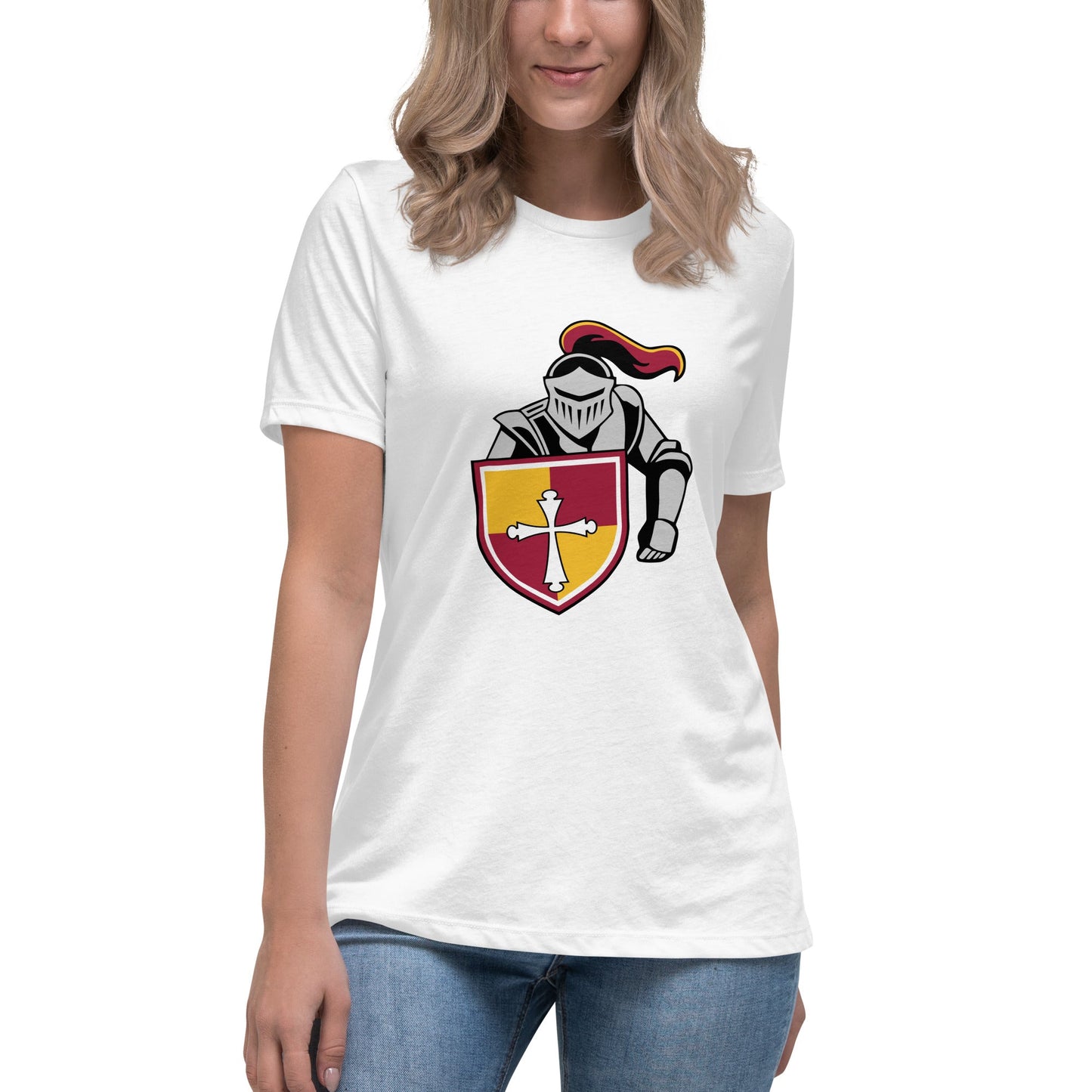 Performance | Women's Relaxed T Shirt | Scecina High School Track and Field | Crusader Logo