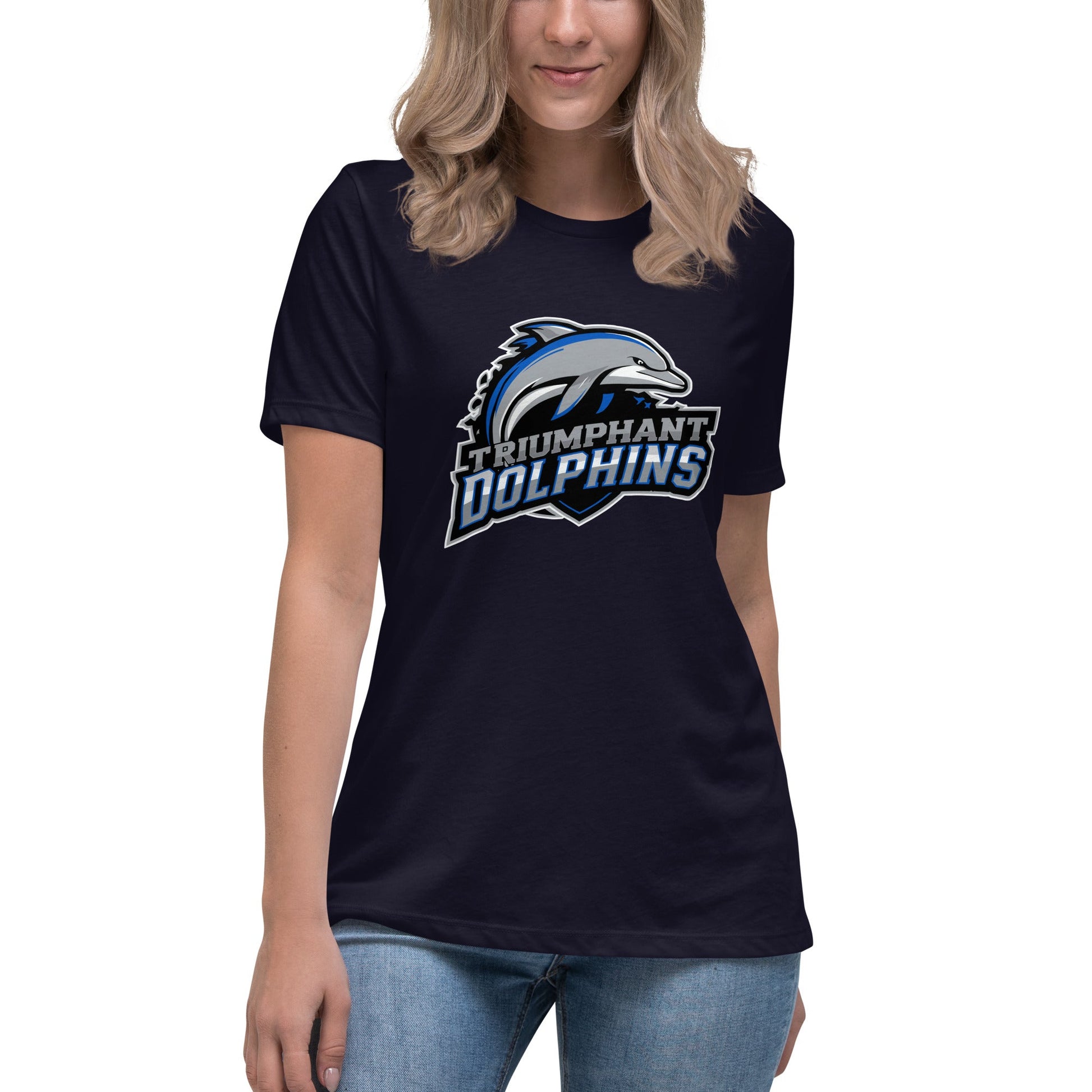 Performance | Women's Relaxed T Shirt | SE Triumphant Dolphins | Dolphins Mascot Logo