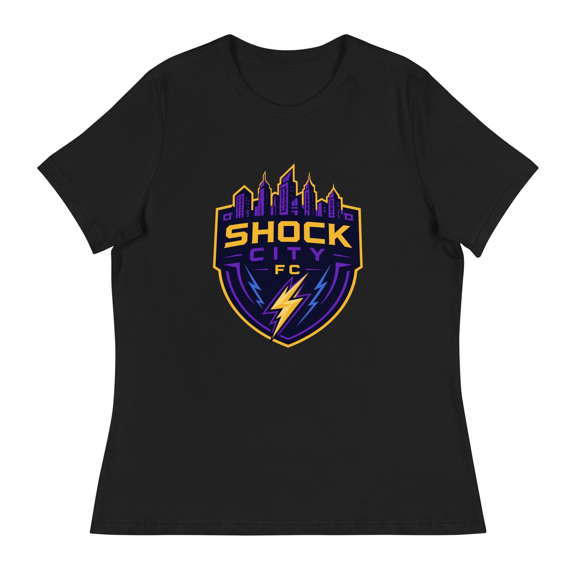 Performance | Women's Relaxed T Shirt | Shock City FC | Crest Logo