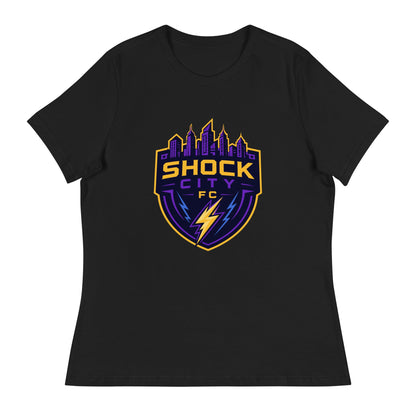 Performance | Women's Relaxed T Shirt | Shock City FC | Crest Logo