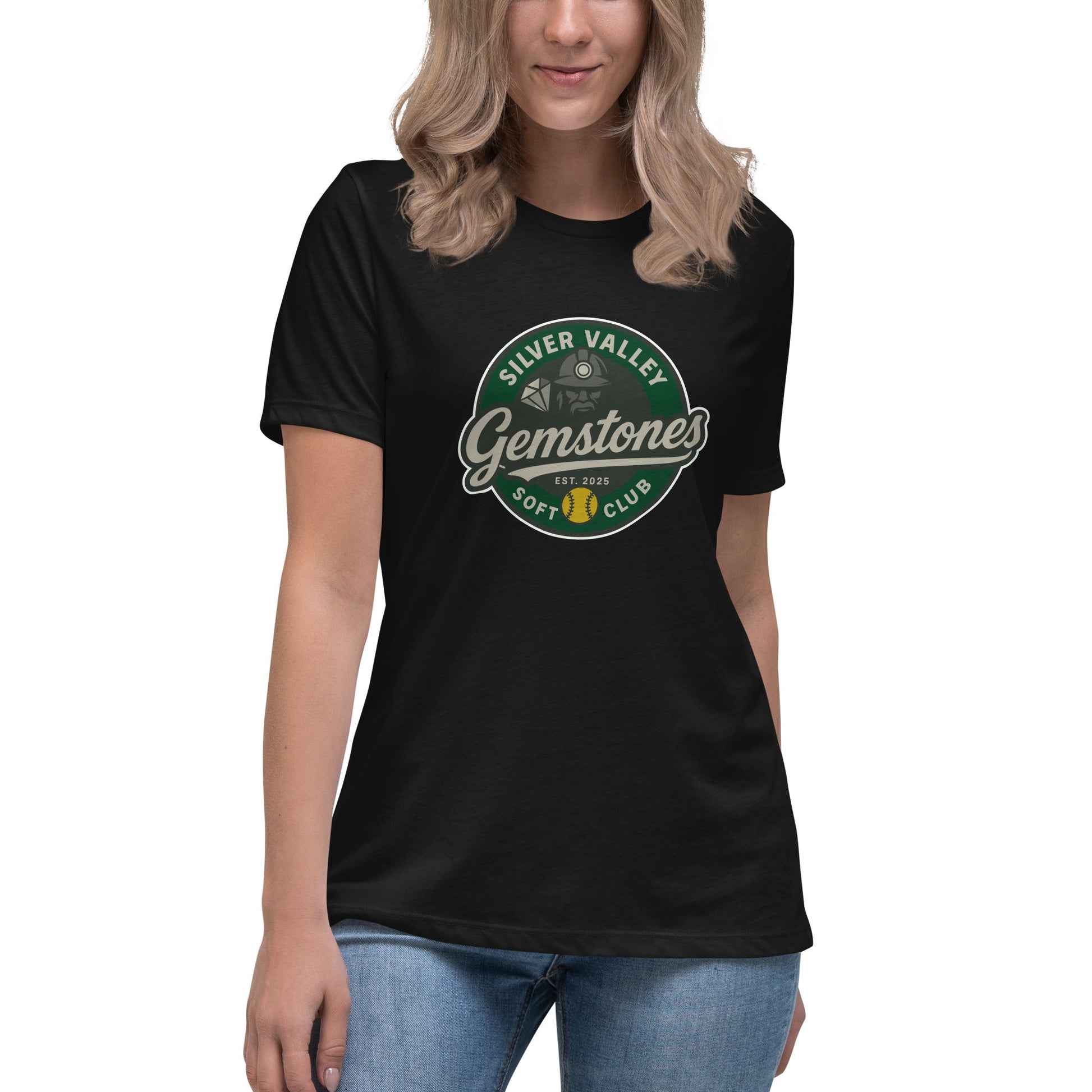 Performance | Women's Relaxed T Shirt | Silver Valley Gemstones | Badge Logo