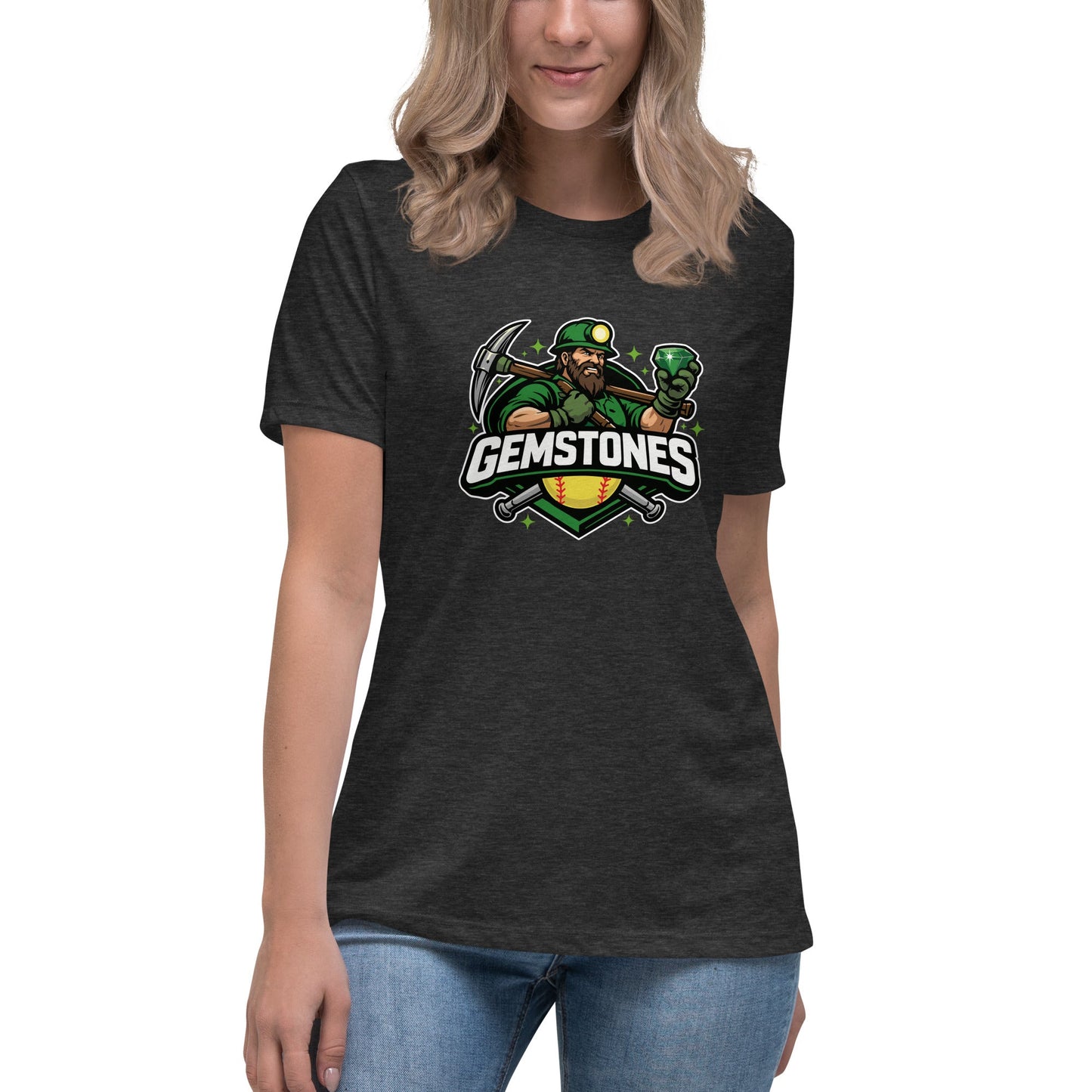 Performance | Women's Relaxed T Shirt | Silver Valley Gemstones | Emerald Valley Logo