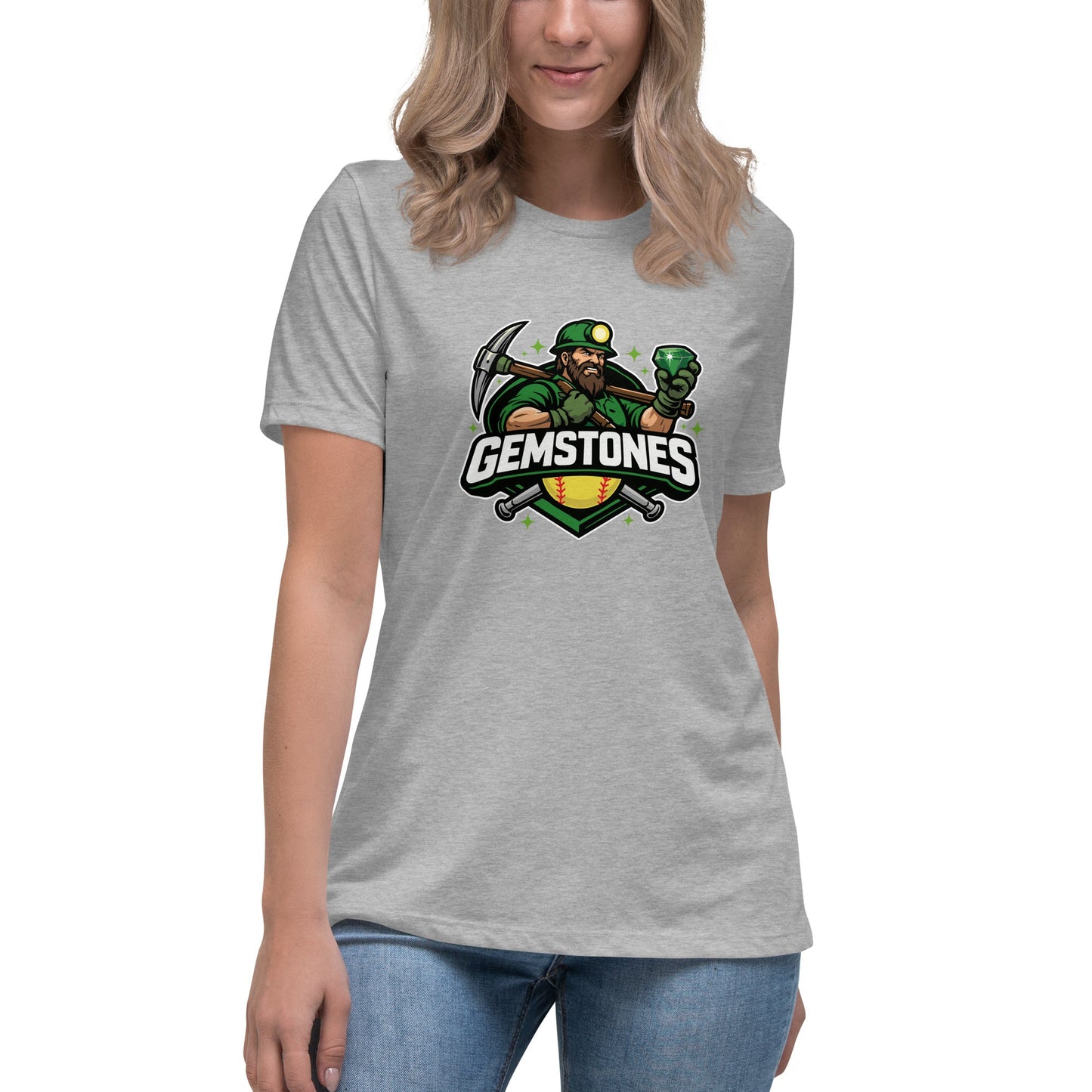 Performance | Women's Relaxed T Shirt | Silver Valley Gemstones | Emerald Valley Logo