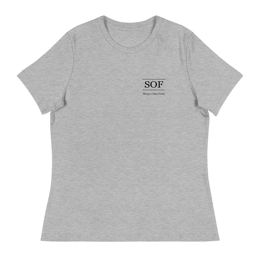 Performance | Women's Relaxed T Shirt | Sleepy Oaks Farm | SOF Logo