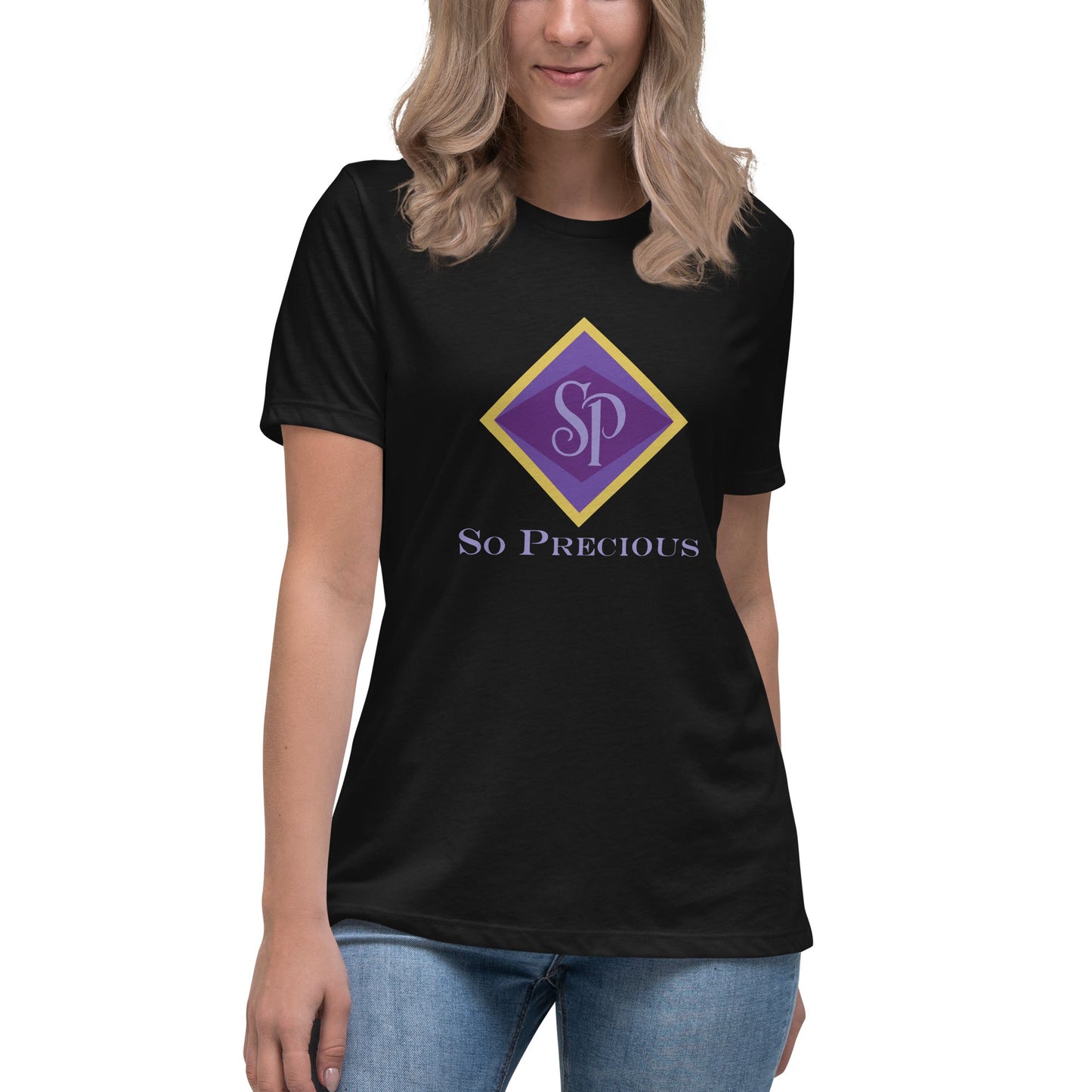 Performance | Women's Relaxed T Shirt | So Precious Goods | Amethyst Aura Logo