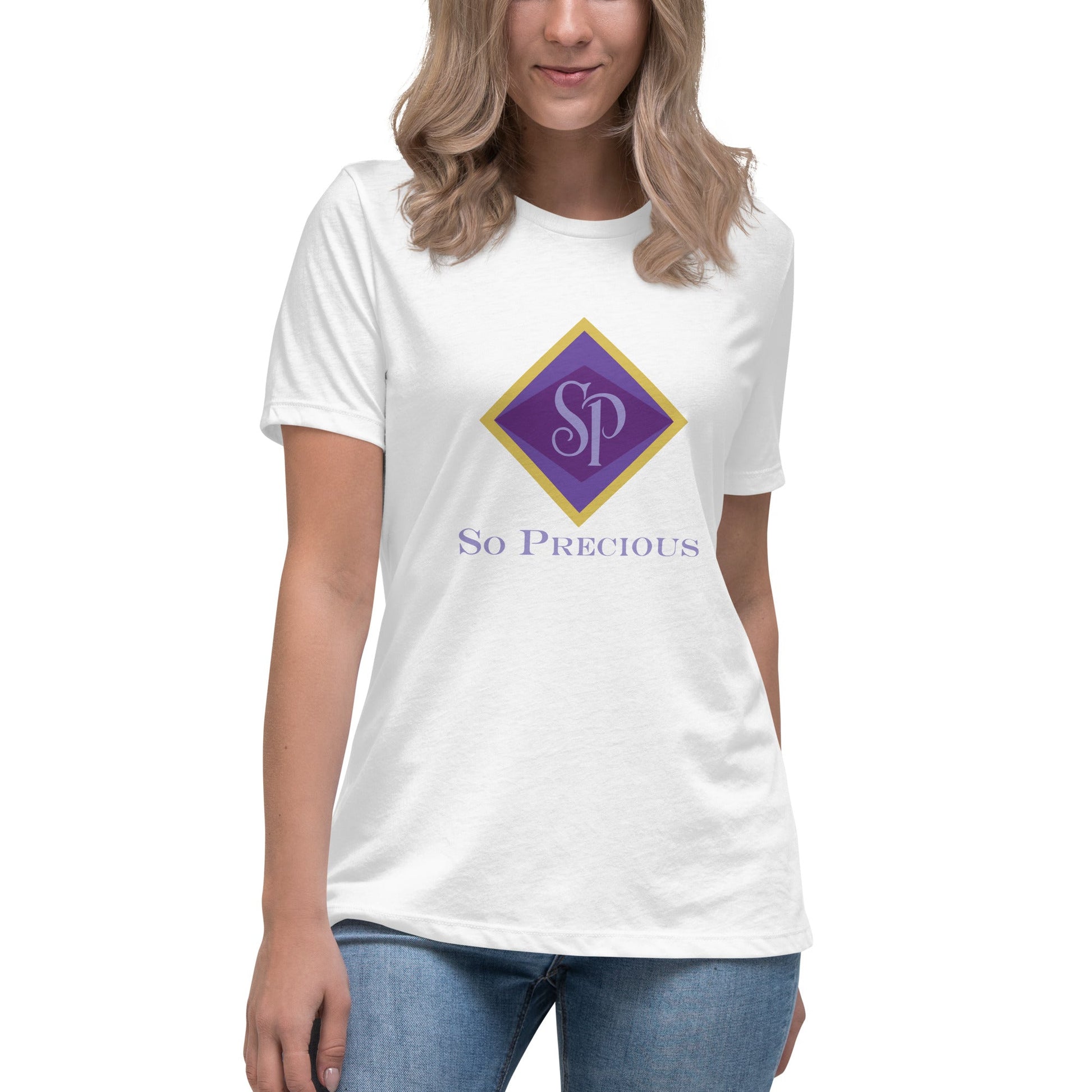 Performance | Women's Relaxed T Shirt | So Precious Goods | Amethyst Aura Logo