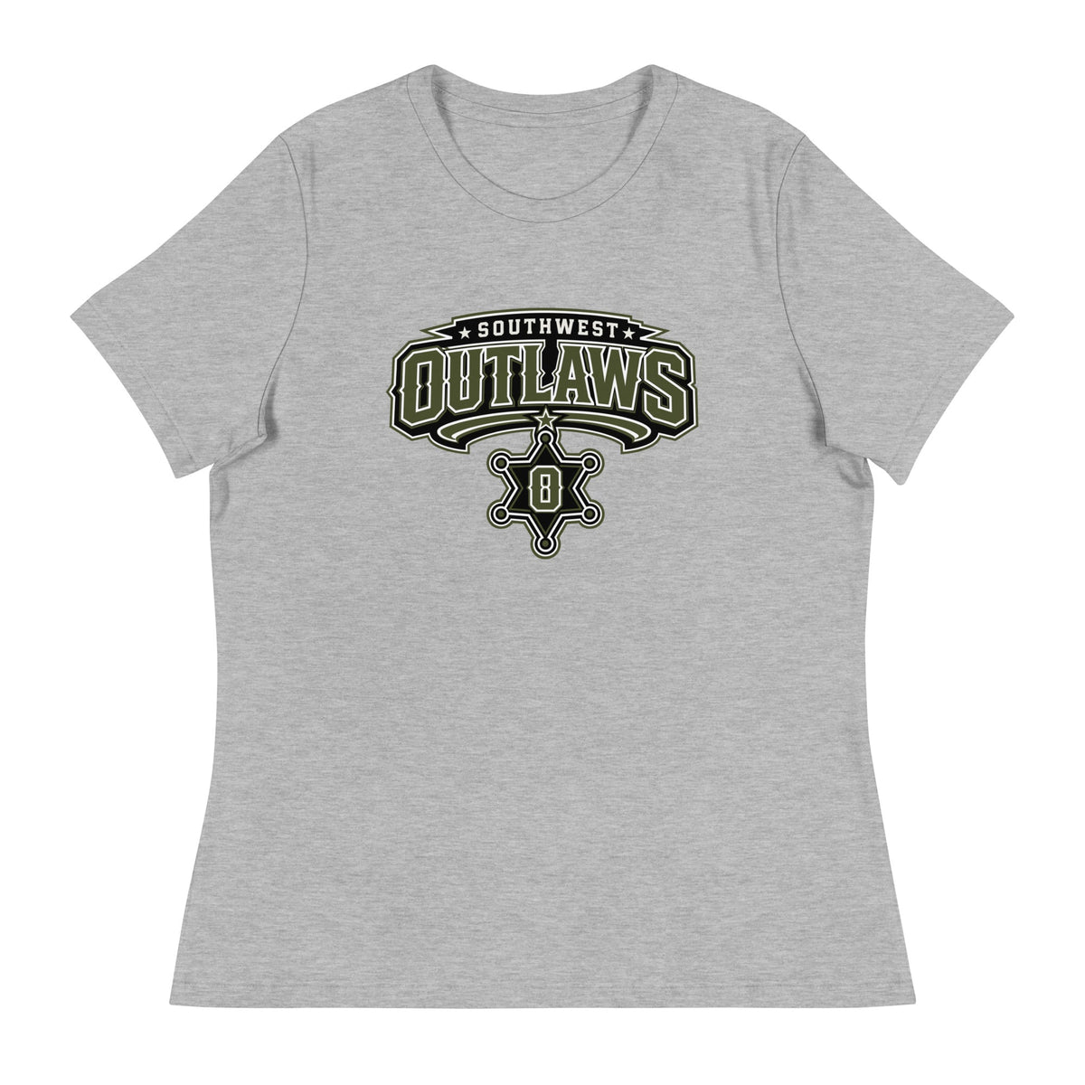 Performance | Women's Relaxed T Shirt | Southwest Outlaws | Frontier Athletics Logo