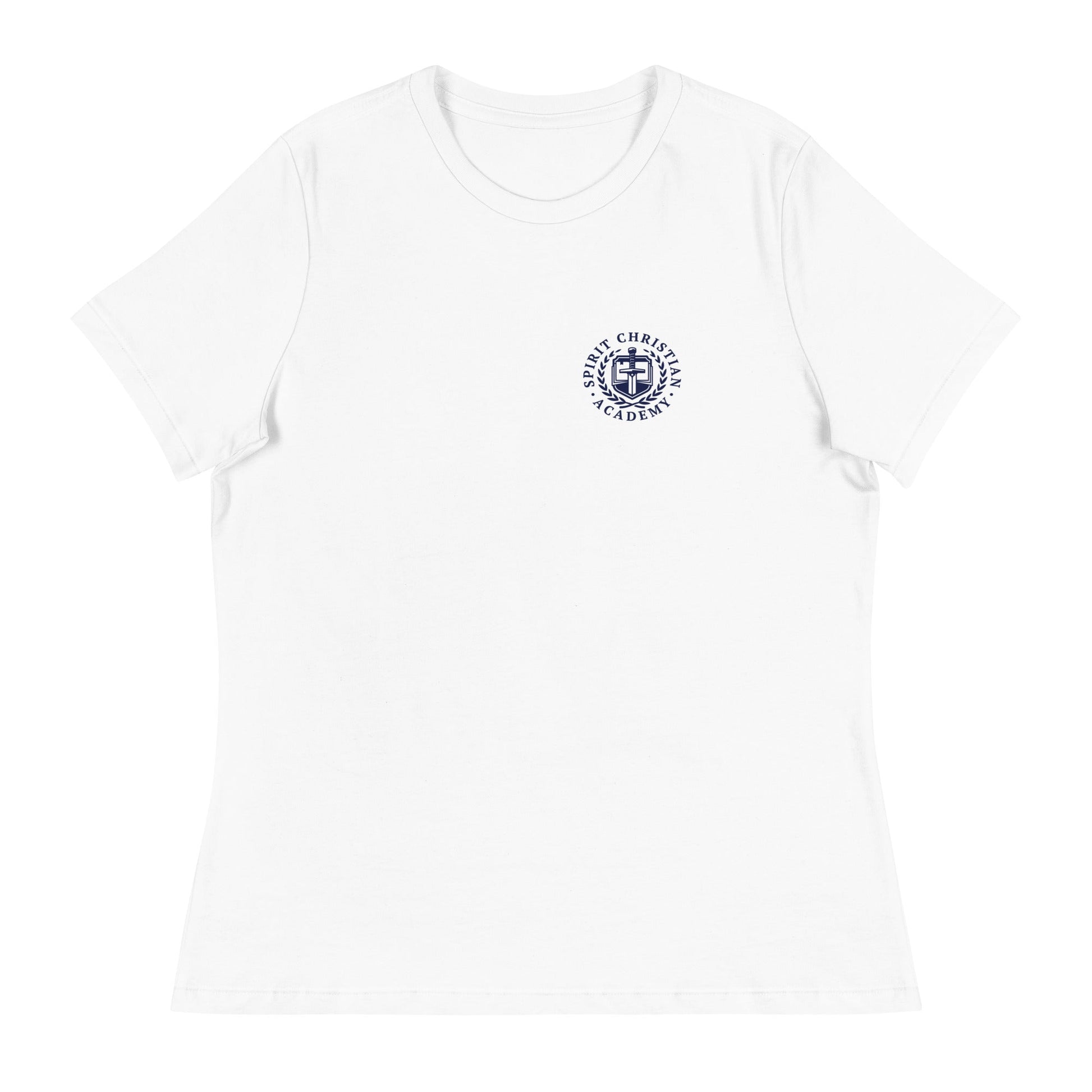 Performance | Women's Relaxed T Shirt | Spirit Christian Academy | Navy Script Logo