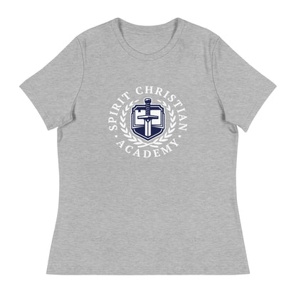 Performance | Women's Relaxed T Shirt | Spirit Christian Academy | White Script Logo
