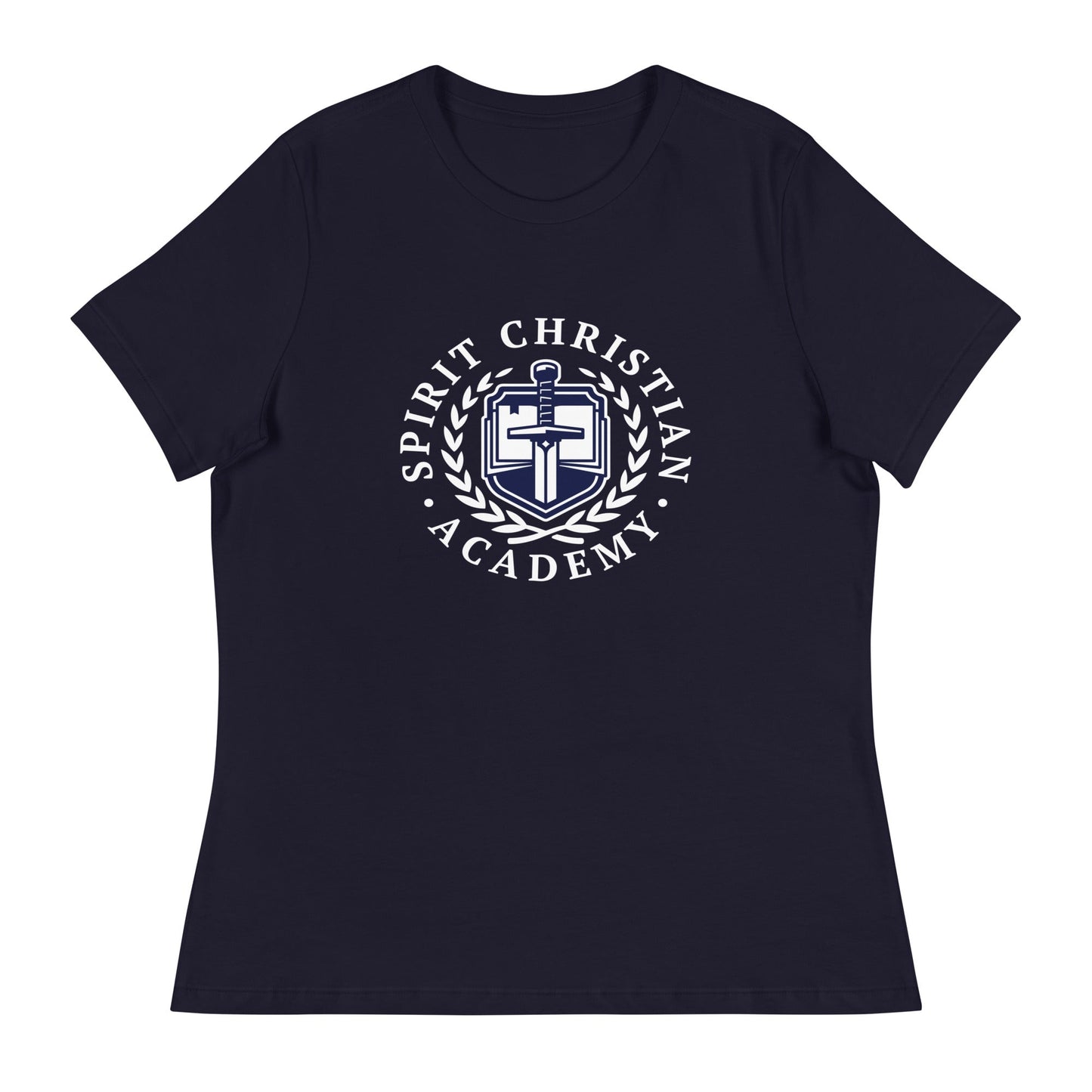 Performance | Women's Relaxed T Shirt | Spirit Christian Academy | White Script Logo