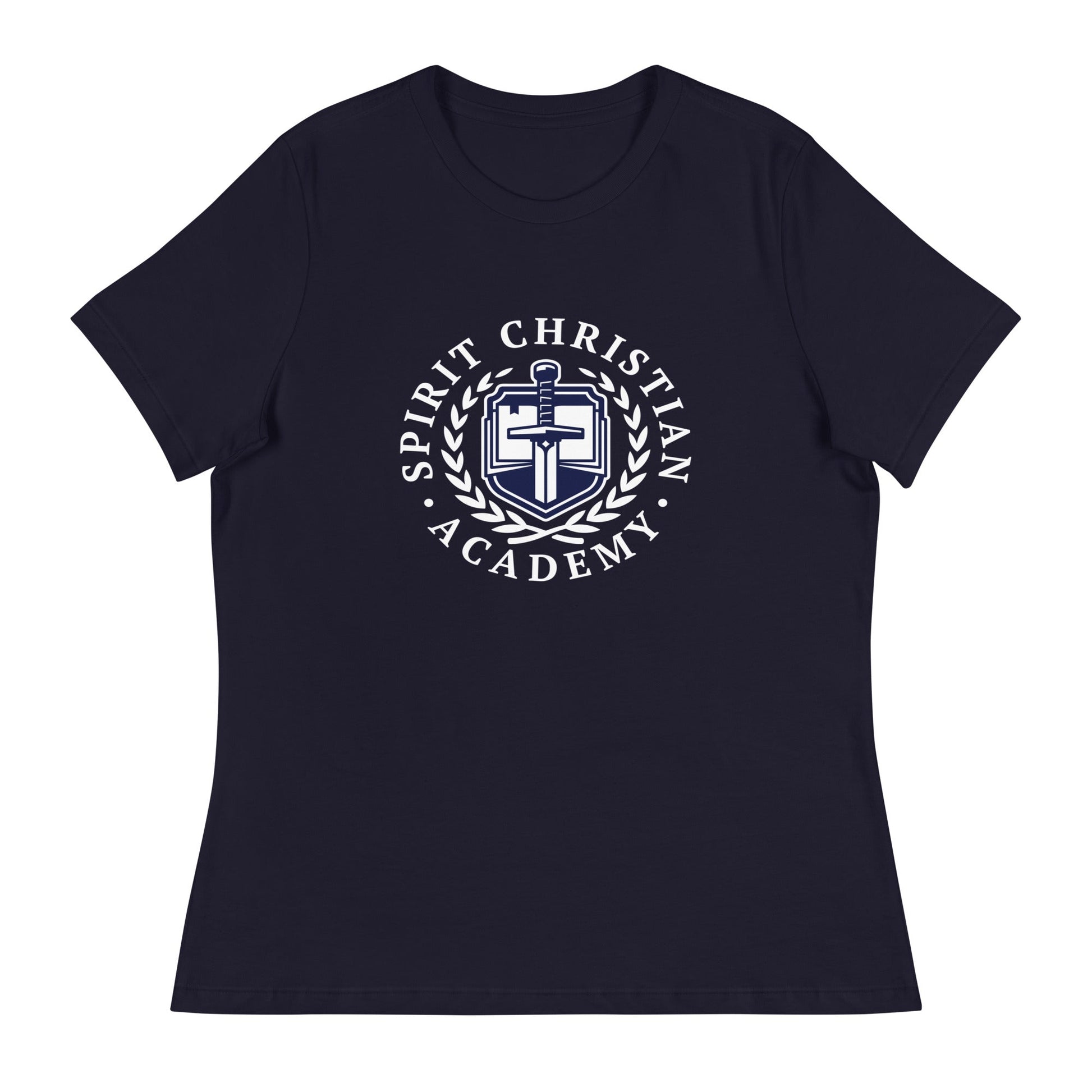 Performance | Women's Relaxed T Shirt | Spirit Christian Academy | White Script Logo
