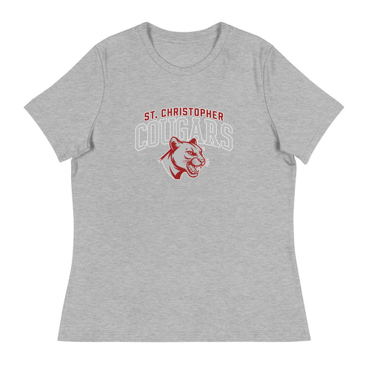 Performance | Women's Relaxed T Shirt | St. Christopher Cougars | Classic Logo