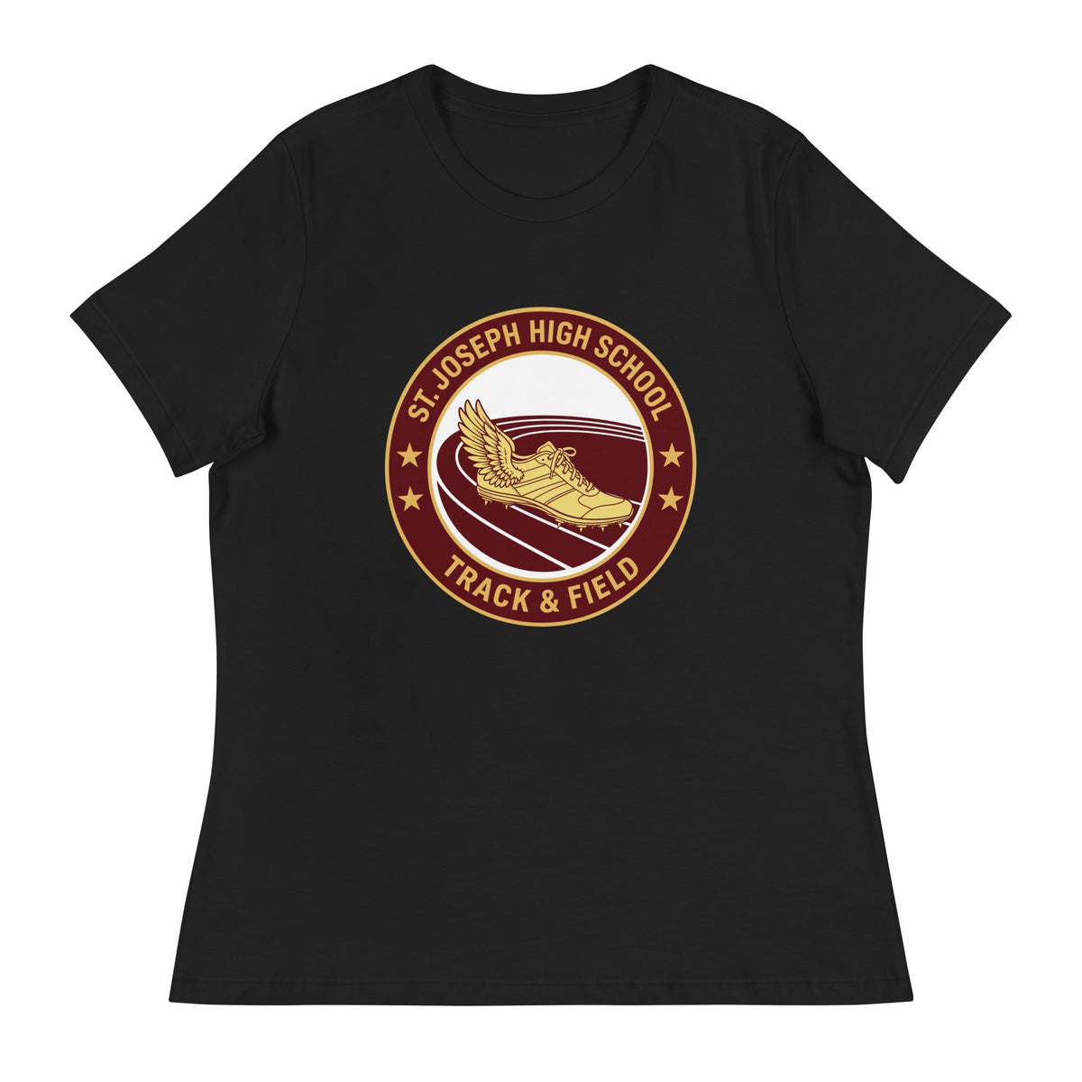 Performance | Women's Relaxed T Shirt | St. Joseph High School - Track & Field | Badge Logo