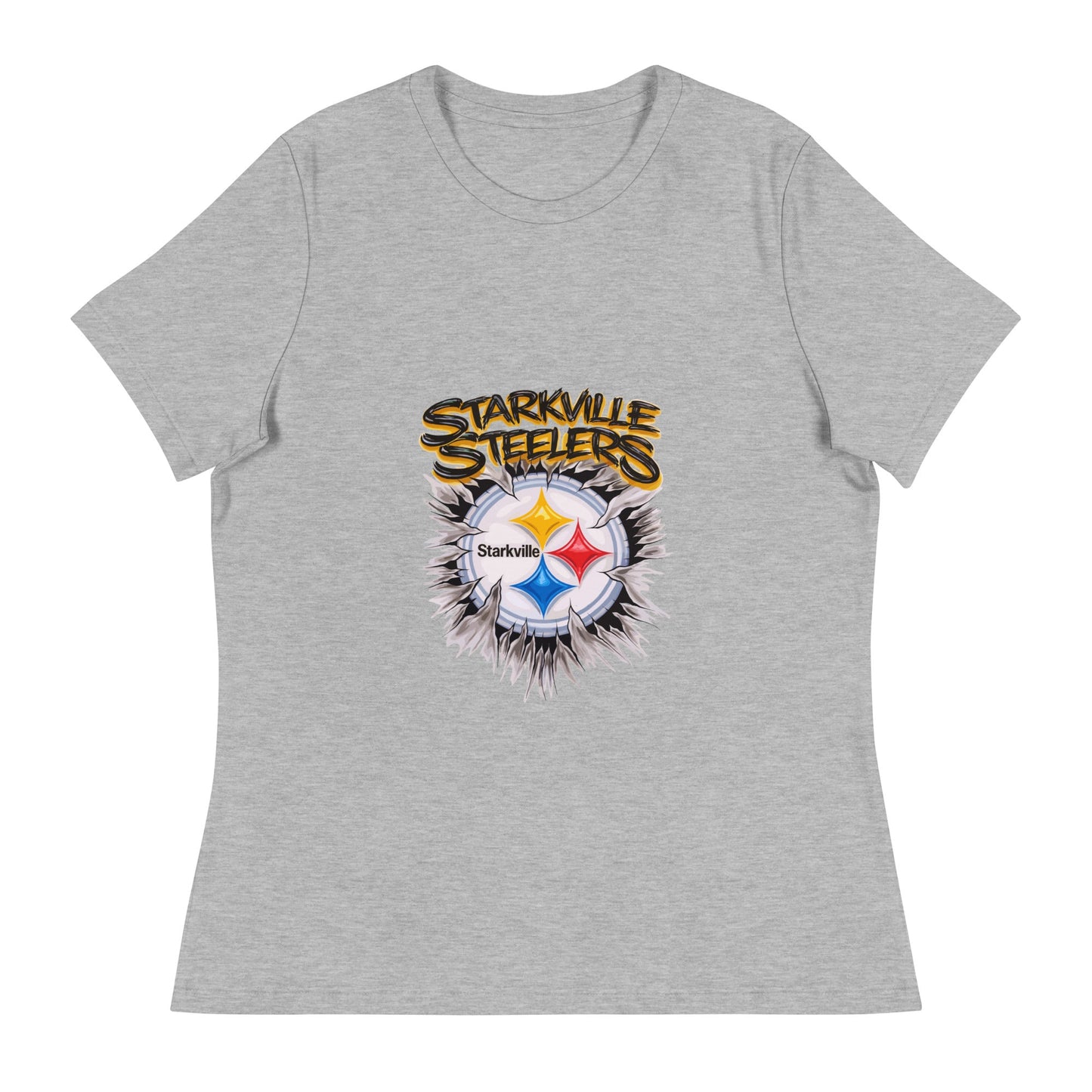 Performance | Women's Relaxed T Shirt | Starkville Steelers | Ripped Logo