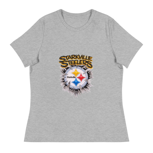 Performance | Women's Relaxed T Shirt | Starkville Steelers | Ripped Logo