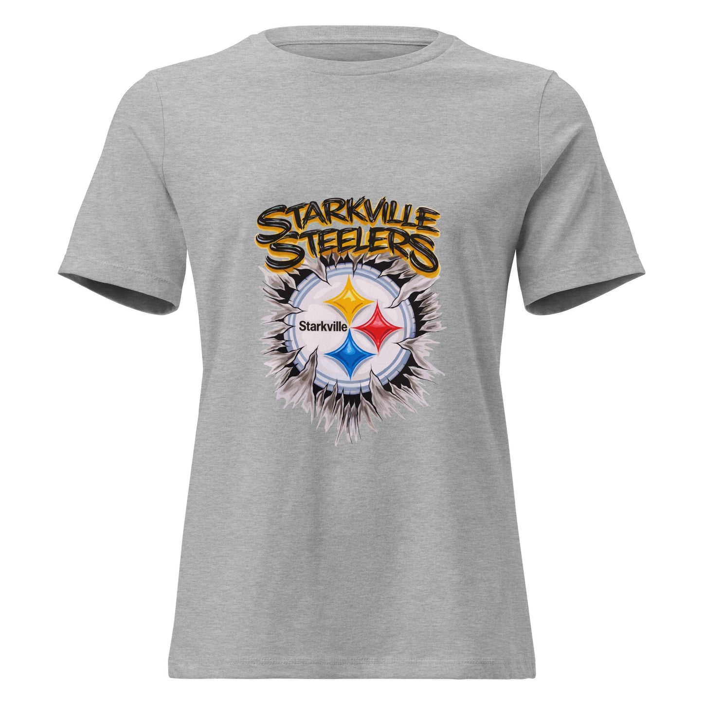 Performance | Women's Relaxed T Shirt | Starkville Steelers | Ripped Logo