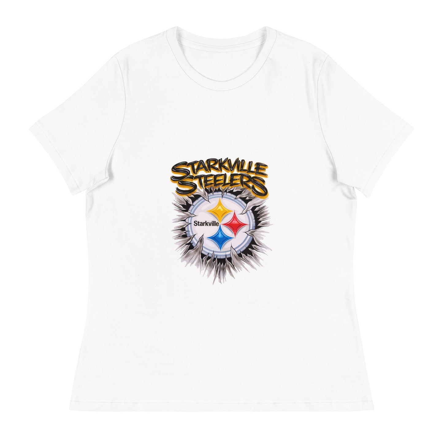 Performance | Women's Relaxed T Shirt | Starkville Steelers | Ripped Logo
