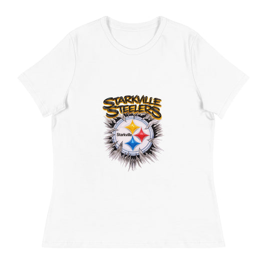 Performance | Women's Relaxed T Shirt | Starkville Steelers | Ripped Logo