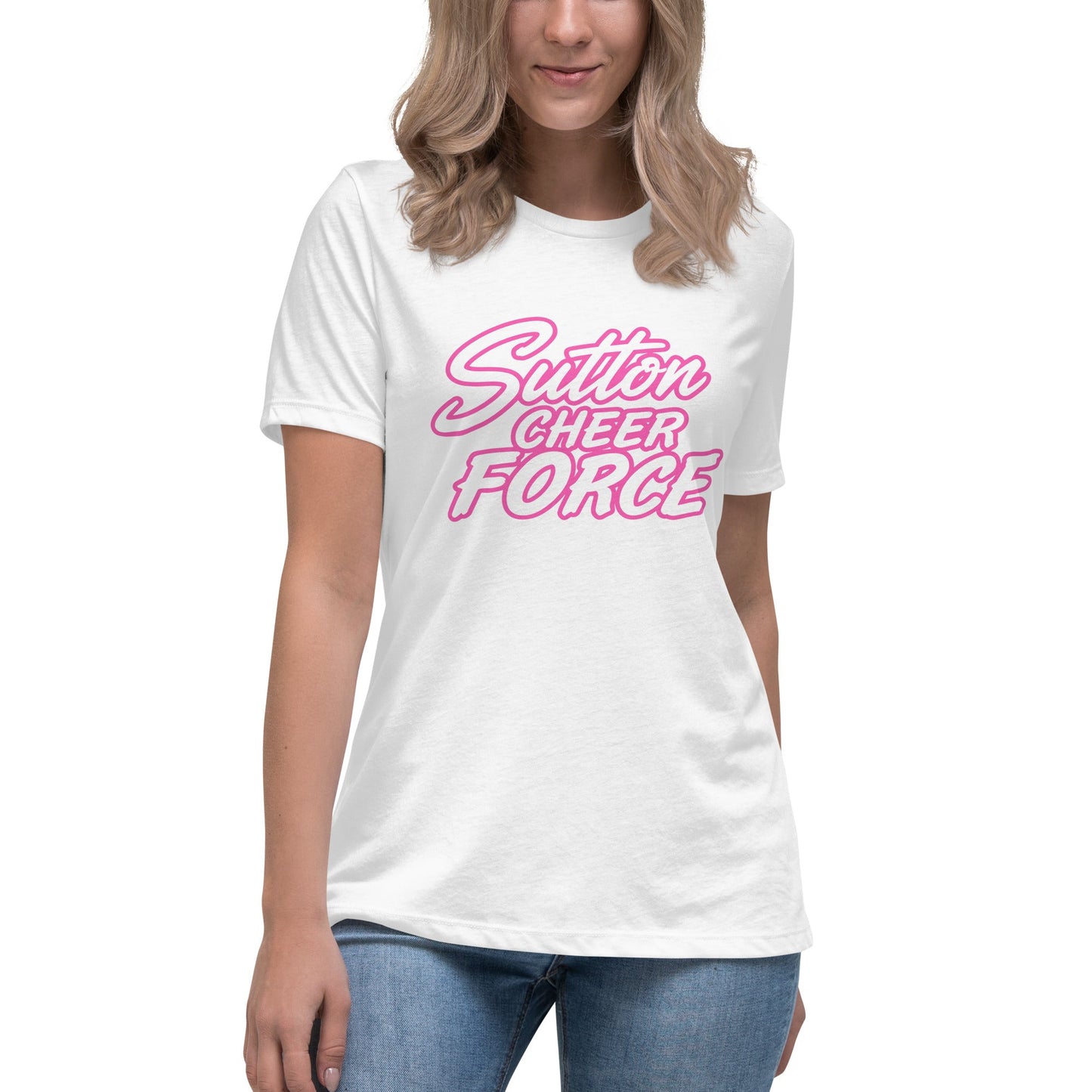 Performance | Women's Relaxed T Shirt | Sutton Cheer Force | Script Logo