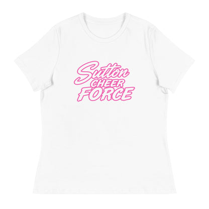 Performance | Women's Relaxed T Shirt | Sutton Cheer Force | Script Logo